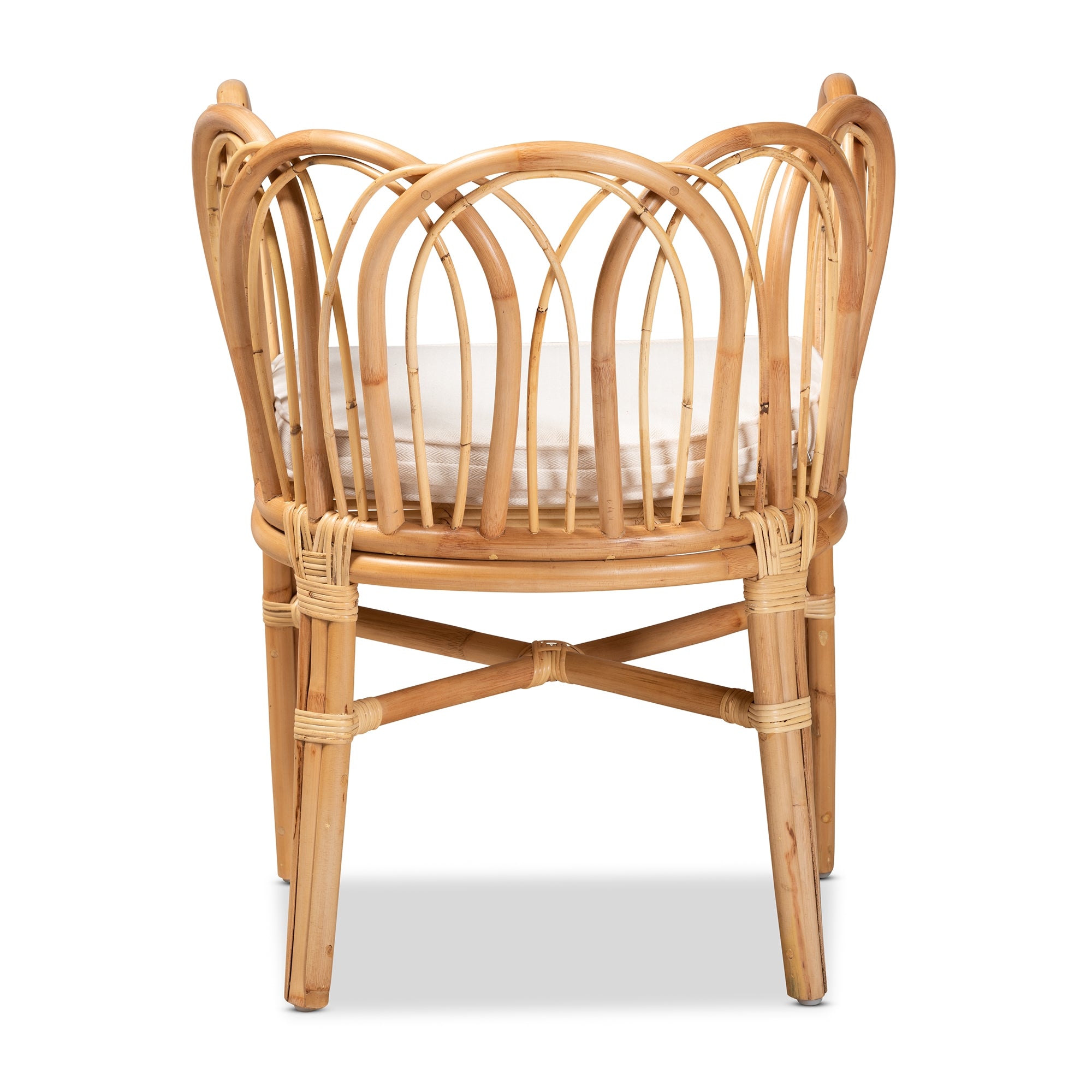bali & pari Melody Modern and Contemporary Natural Finished Rattan Dining Chair