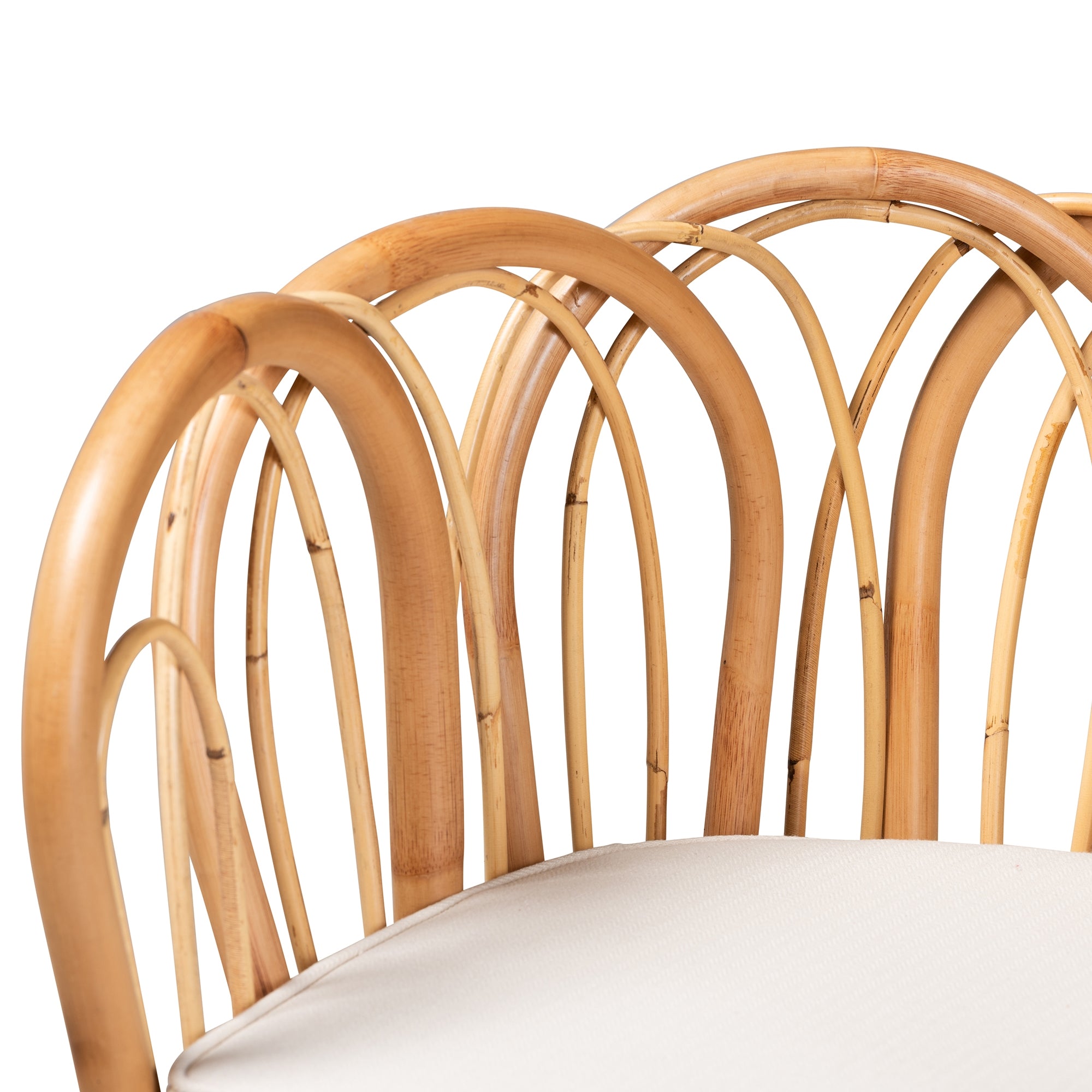 bali & pari Melody Modern and Contemporary Natural Finished Rattan Dining Chair