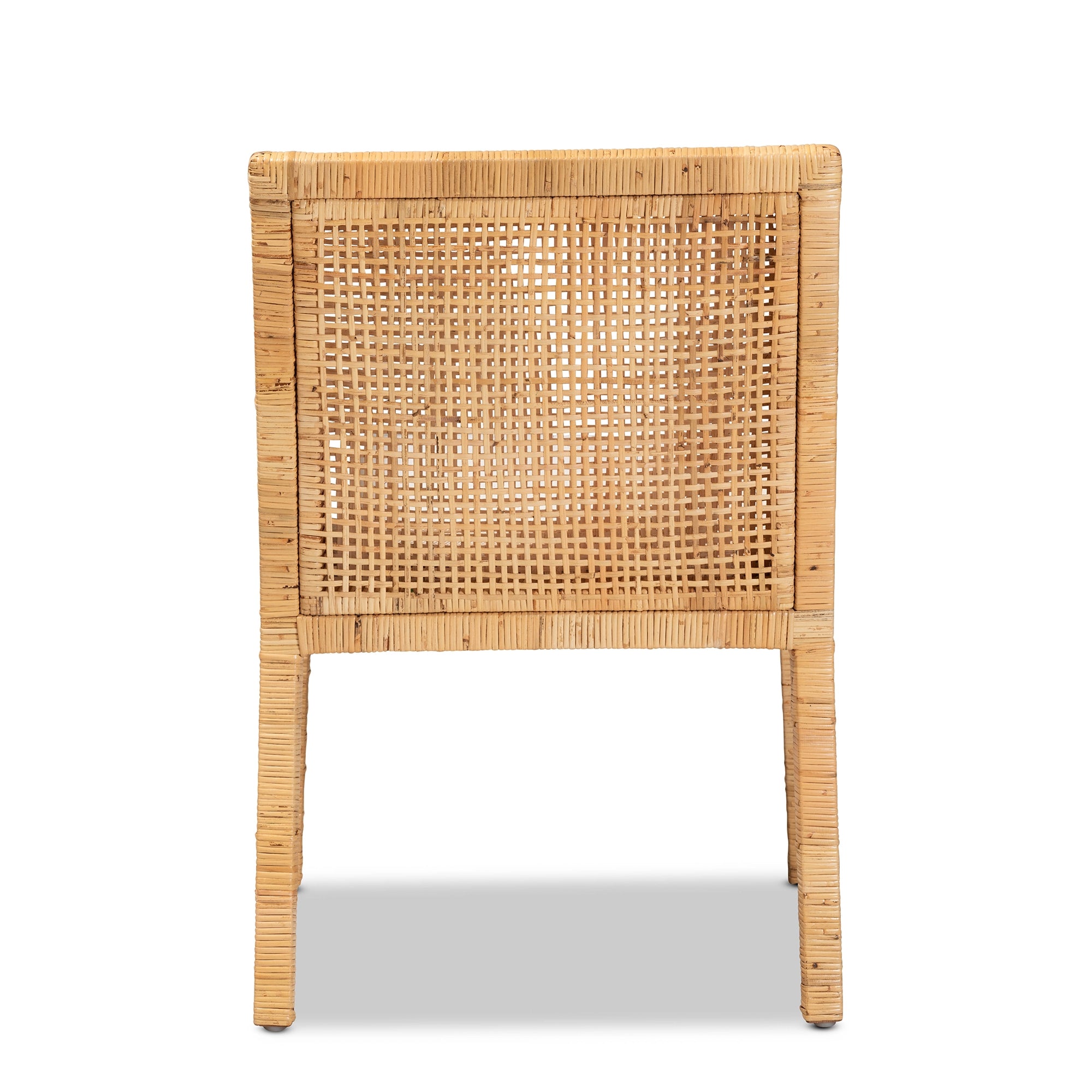 bali & pari Karis Modern and Contemporary Natural Finished Wood and Rattan Dining Chair