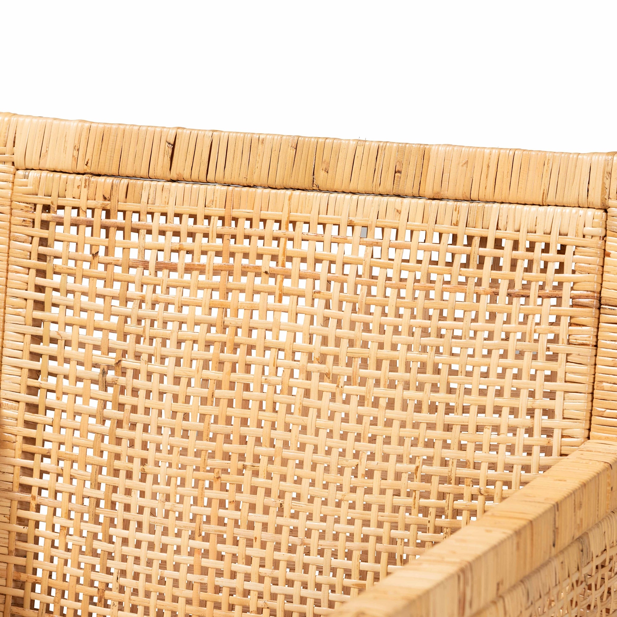 bali & pari Karis Modern and Contemporary Natural Finished Wood and Rattan Dining Chair