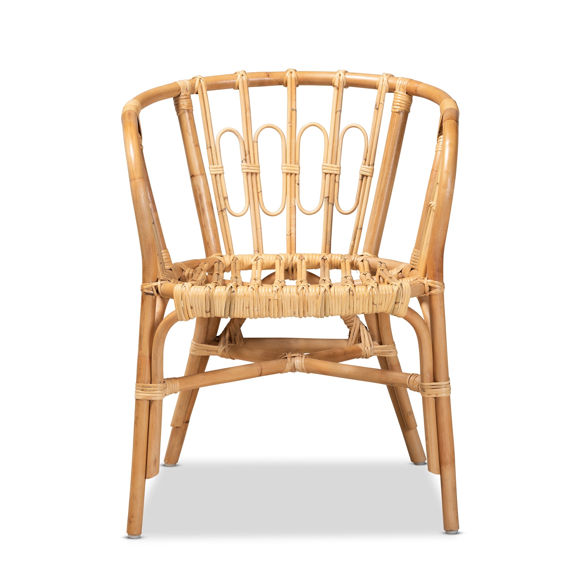 bali & pari Luxio Modern and Contemporary Natural Finished Rattan Dining Chair
