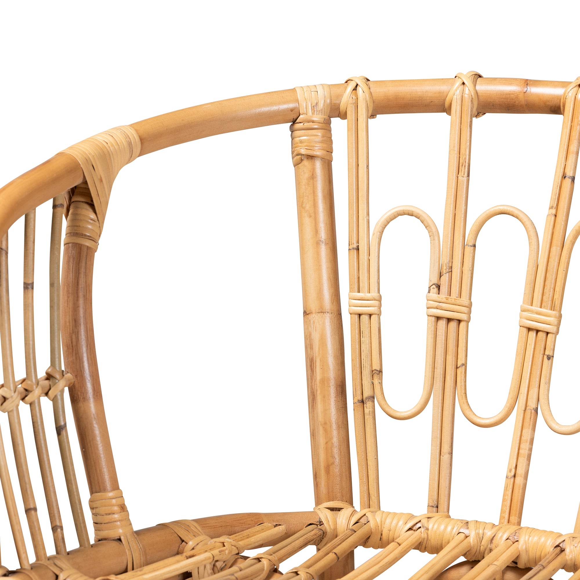 bali & pari Luxio Modern and Contemporary Natural Finished Rattan Dining Chair