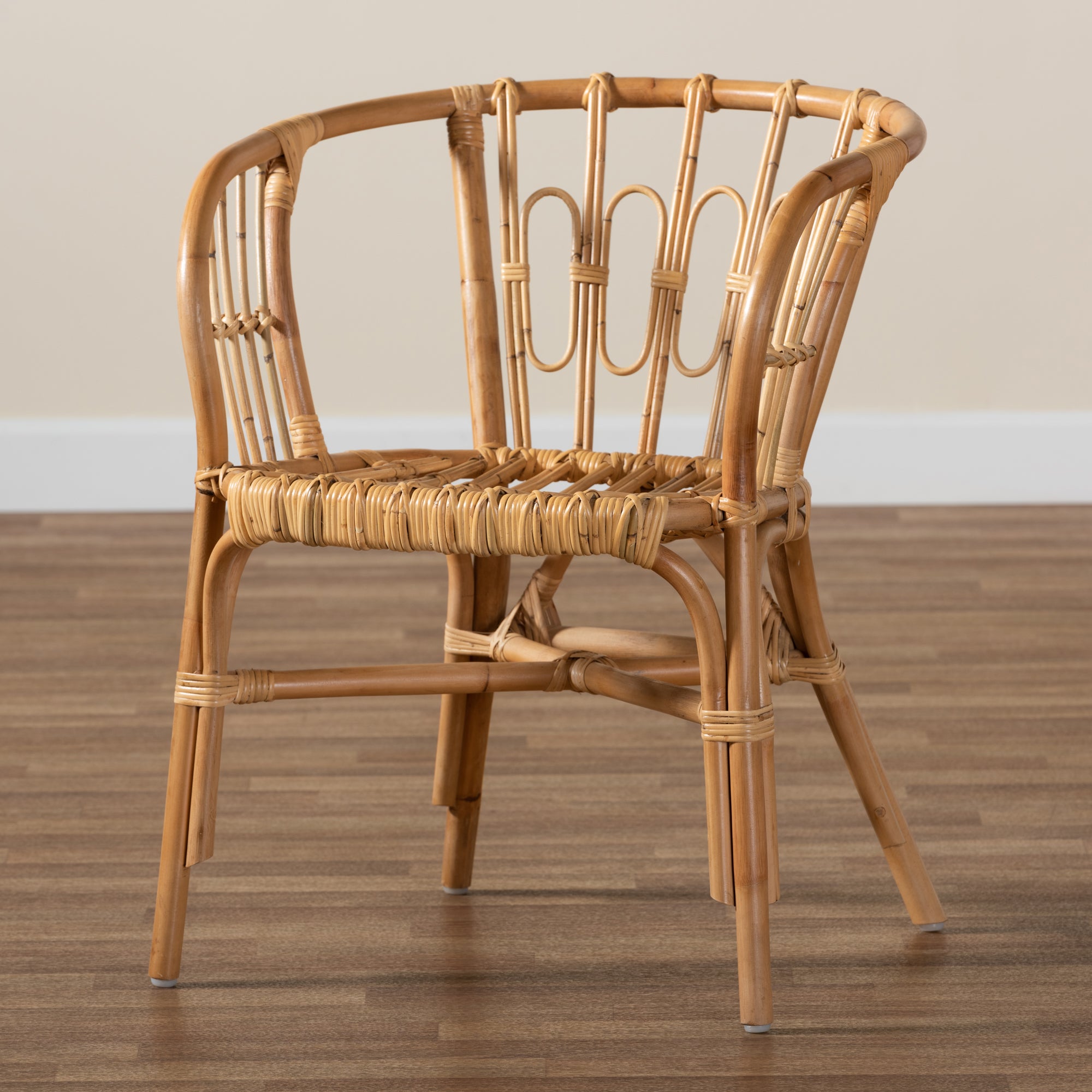 bali & pari Luxio Modern and Contemporary Natural Finished Rattan Dining Chair