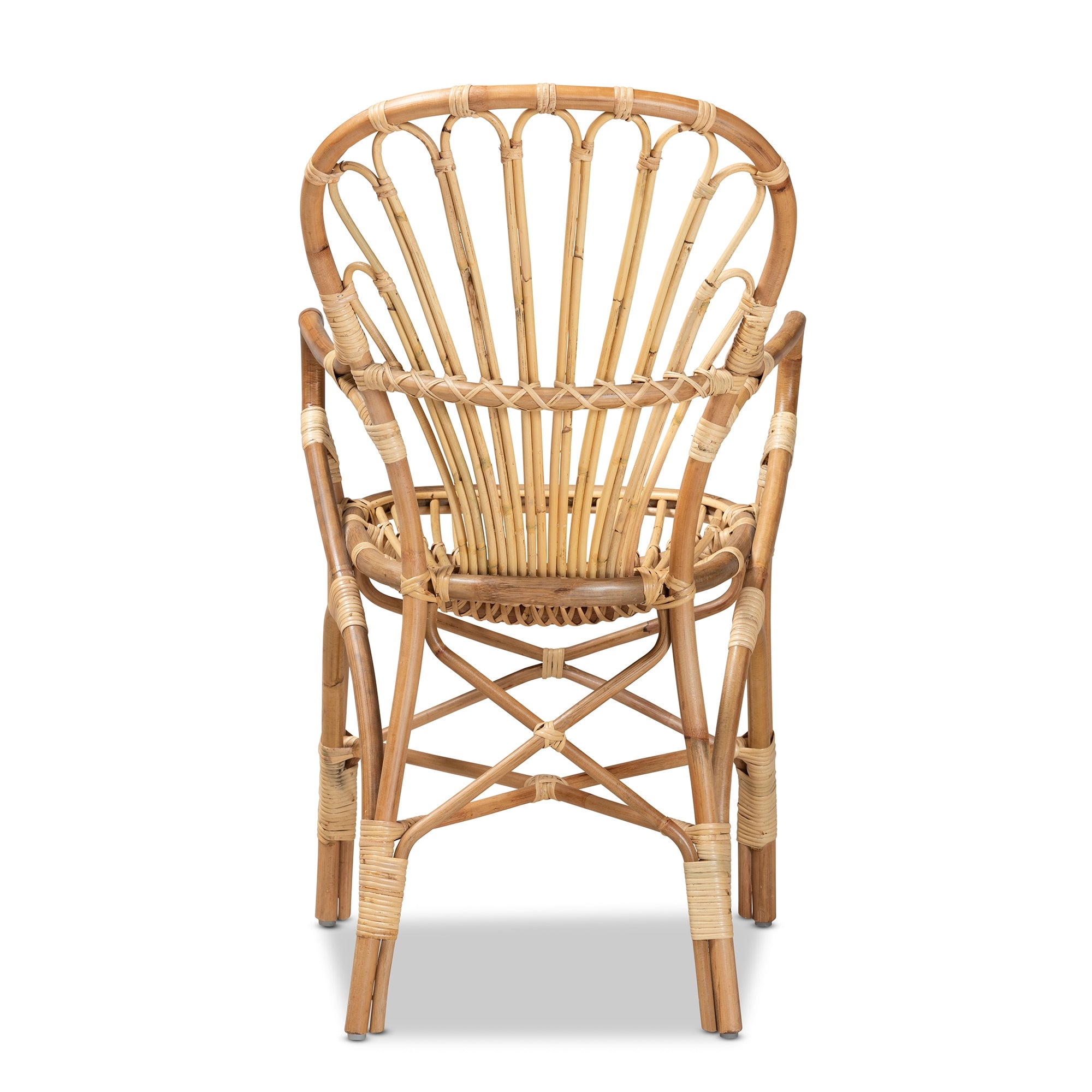 bali & pari Sheraton Modern and Contemporary Natural Finished Rattan Dining Chair