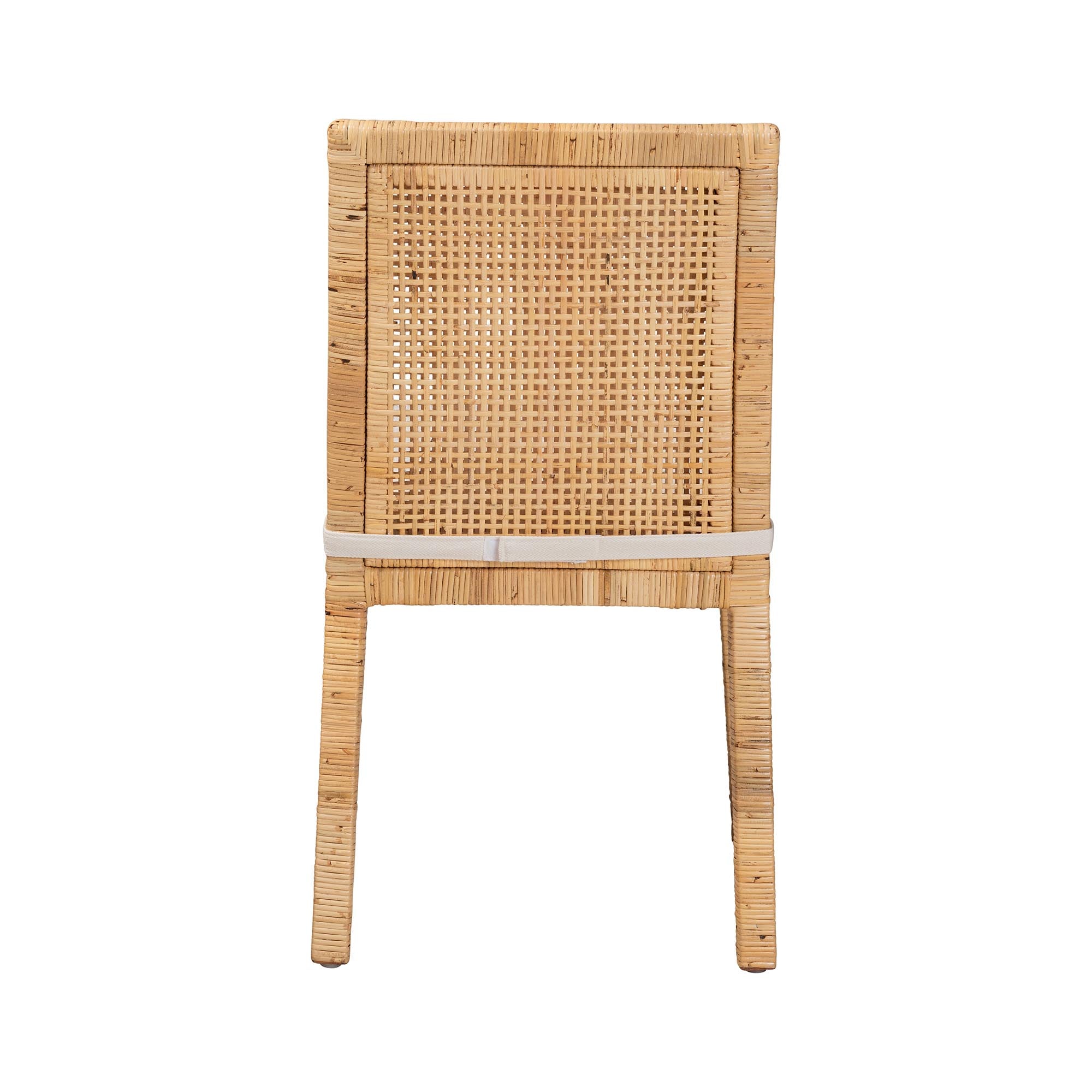 bali & pari Sofia Modern and Contemporary Natural Finished Wood and Rattan Dining Chair