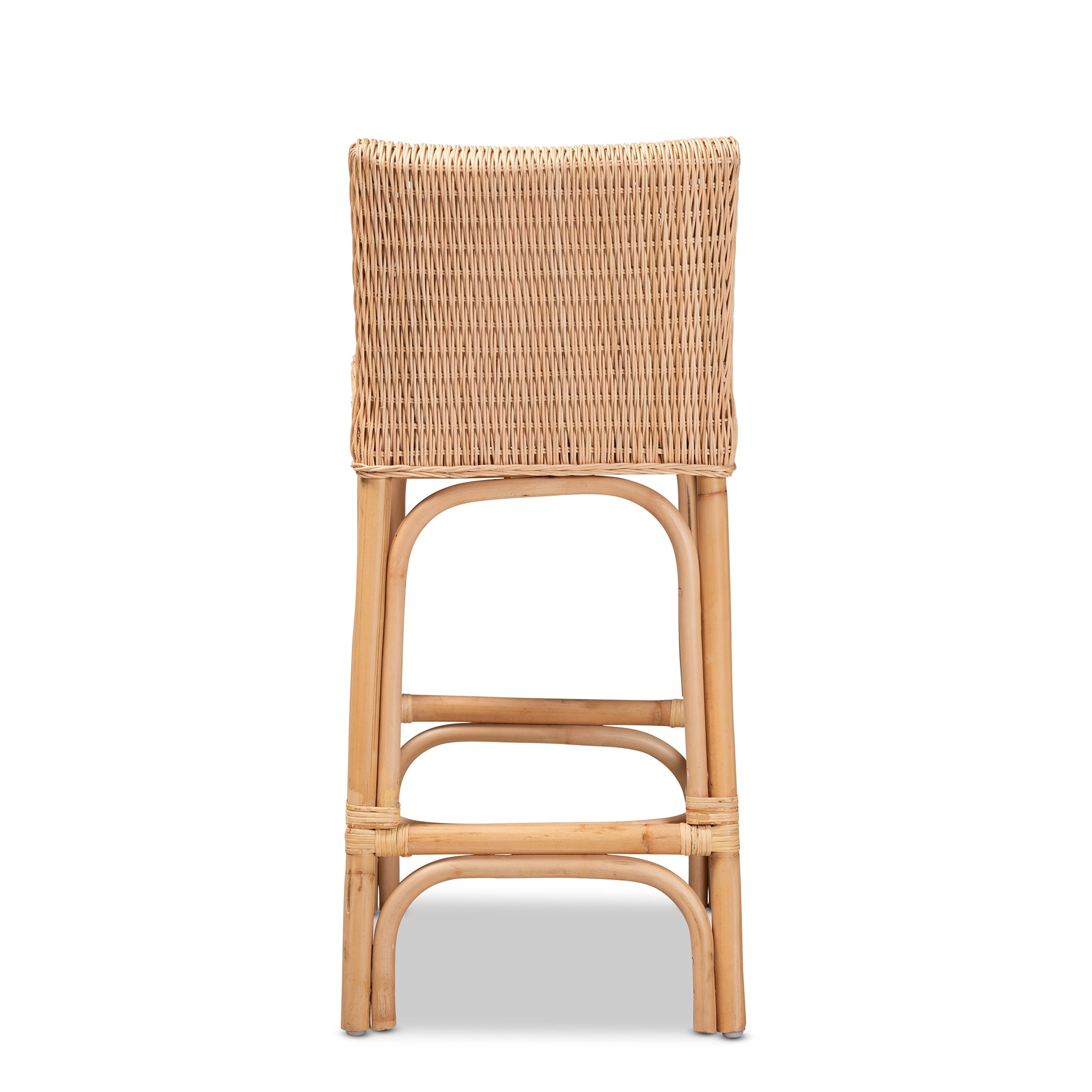 bali & pari Athena Modern and Contemporary Natural Finished Rattan Counter Stool