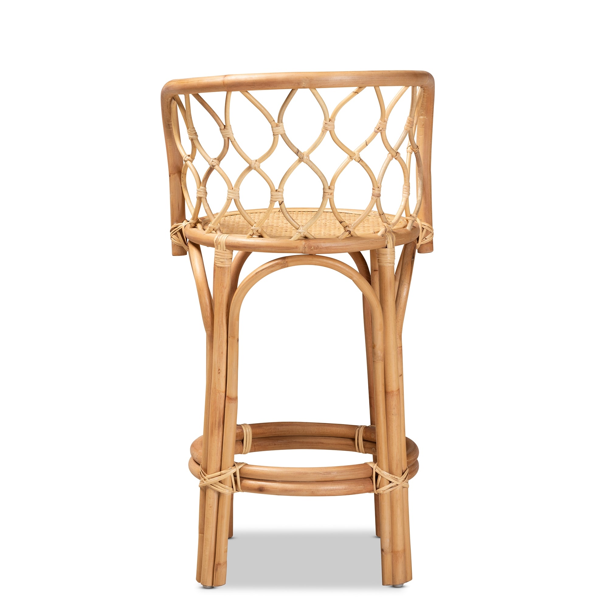 bali & pari Diana Modern and Contemporary Natural Finished Rattan Counter Stool