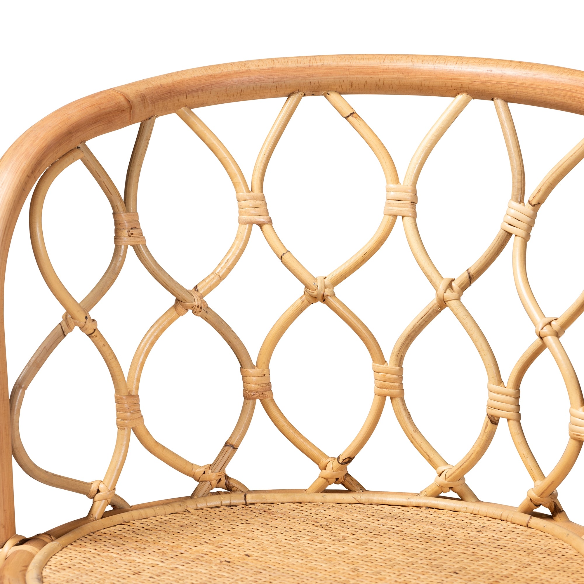 bali & pari Diana Modern and Contemporary Natural Finished Rattan Counter Stool