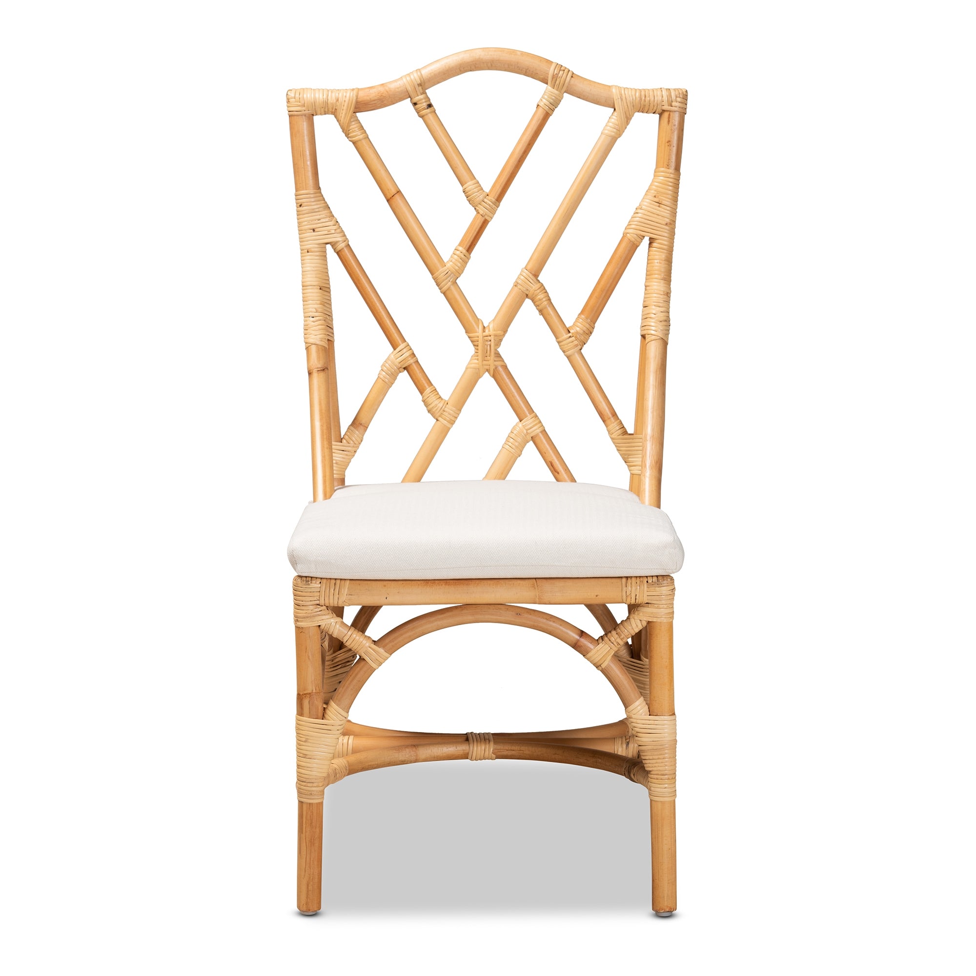 bali & pari Sonia Modern and Contemporary Natural Finished Rattan Dining Chair