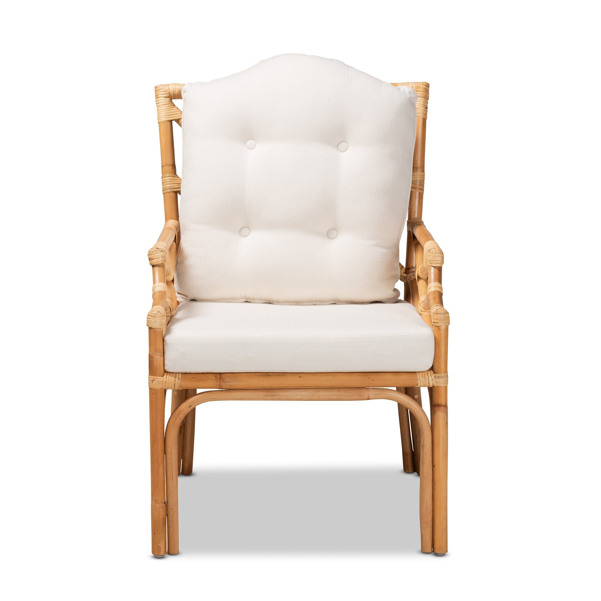 bali & pari Sonia Modern and Contemporary Natural Finished Rattan Armchair