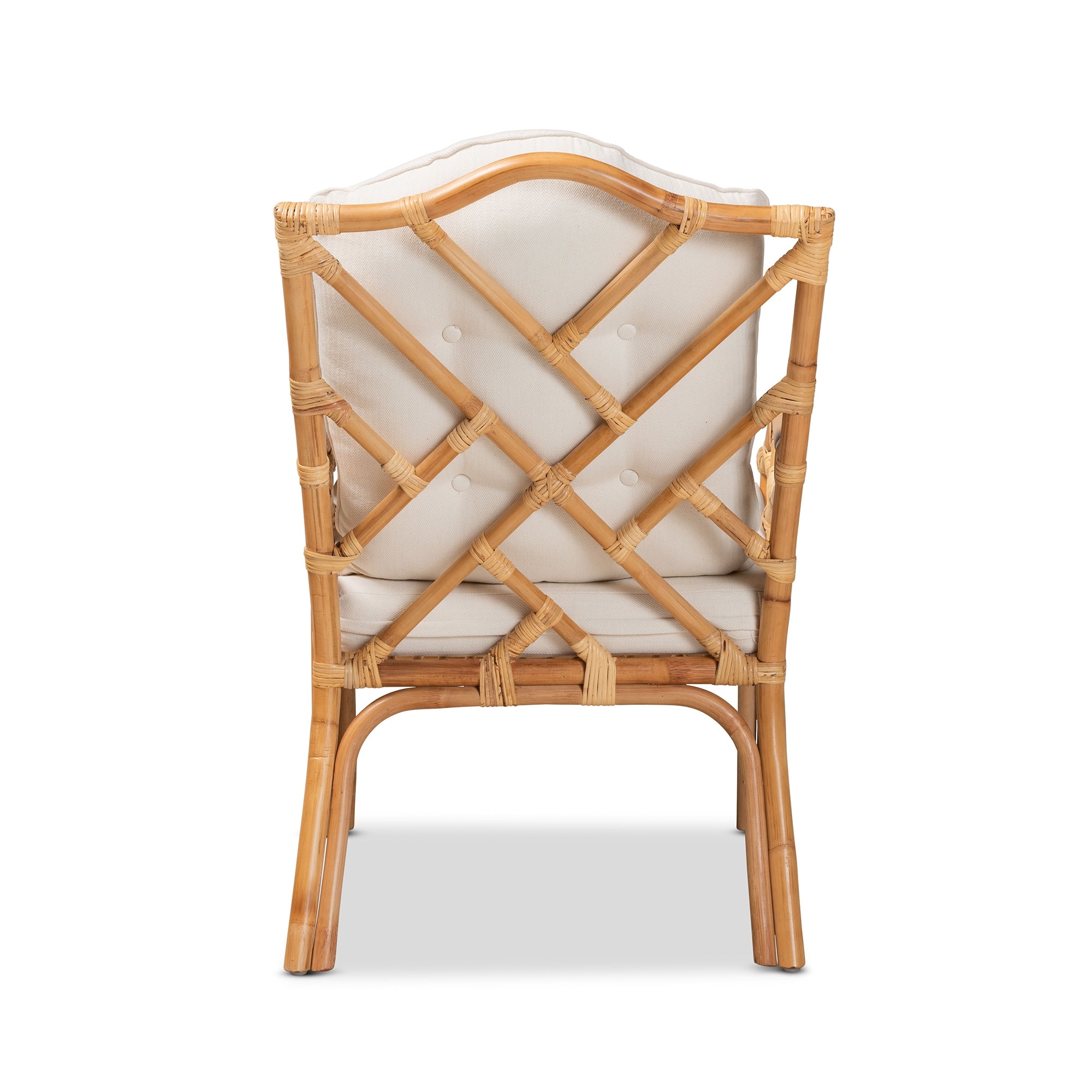 bali & pari Sonia Modern and Contemporary Natural Finished Rattan Armchair