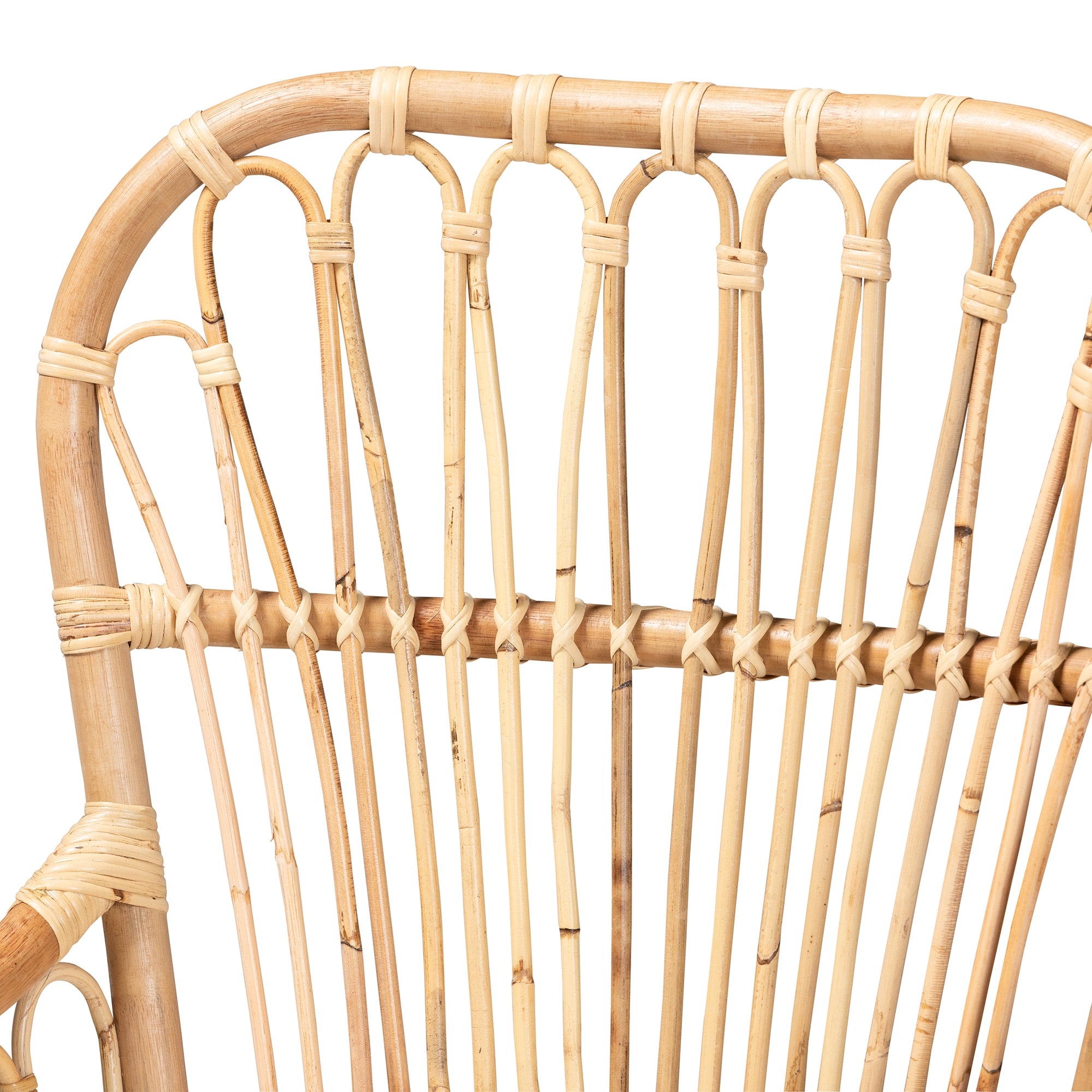bali & pari Aya Modern and Contemporary Natural Finished Rattan Armchair