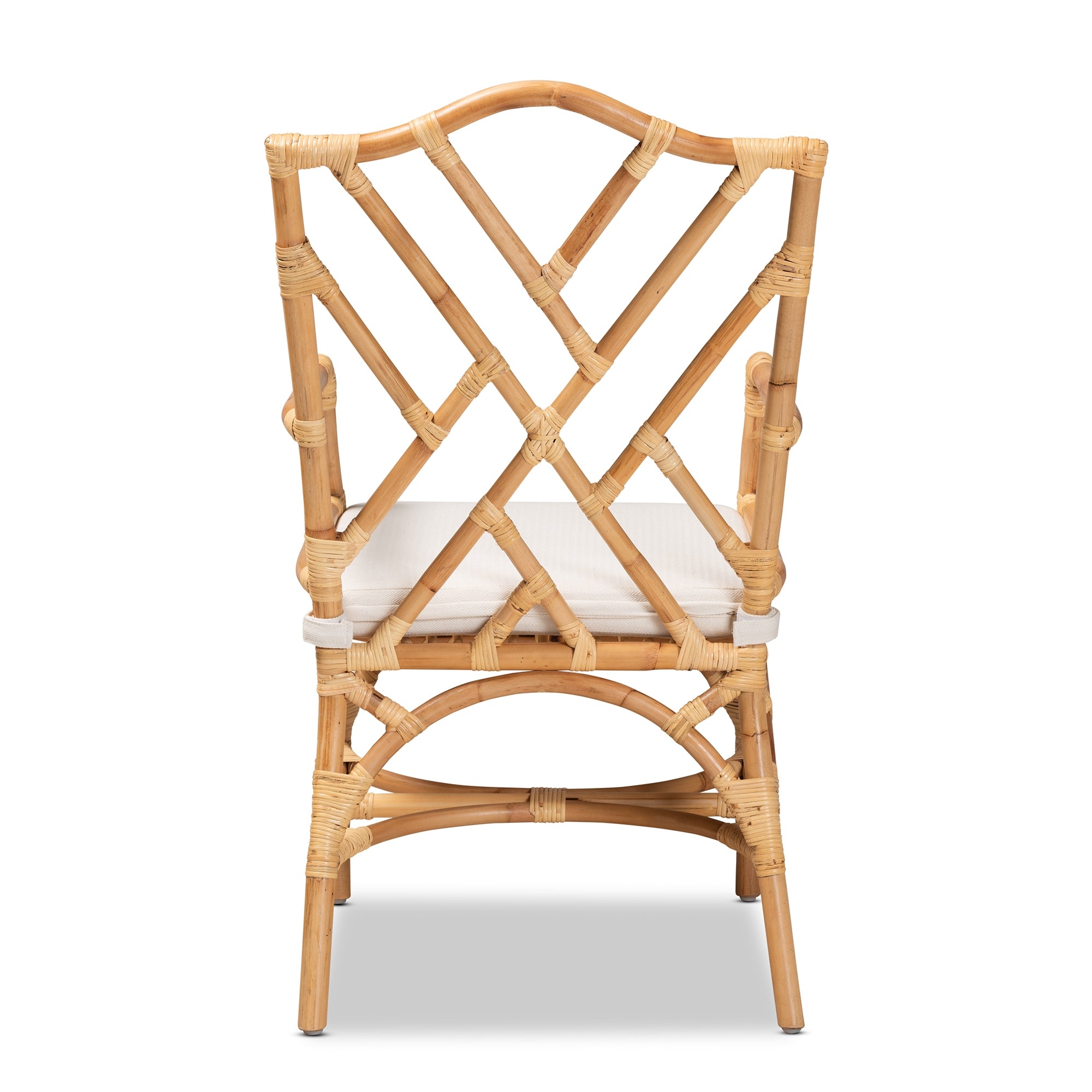 bali & pari Delta Modern and Contemporary Natural Finished Rattan Dining Chair