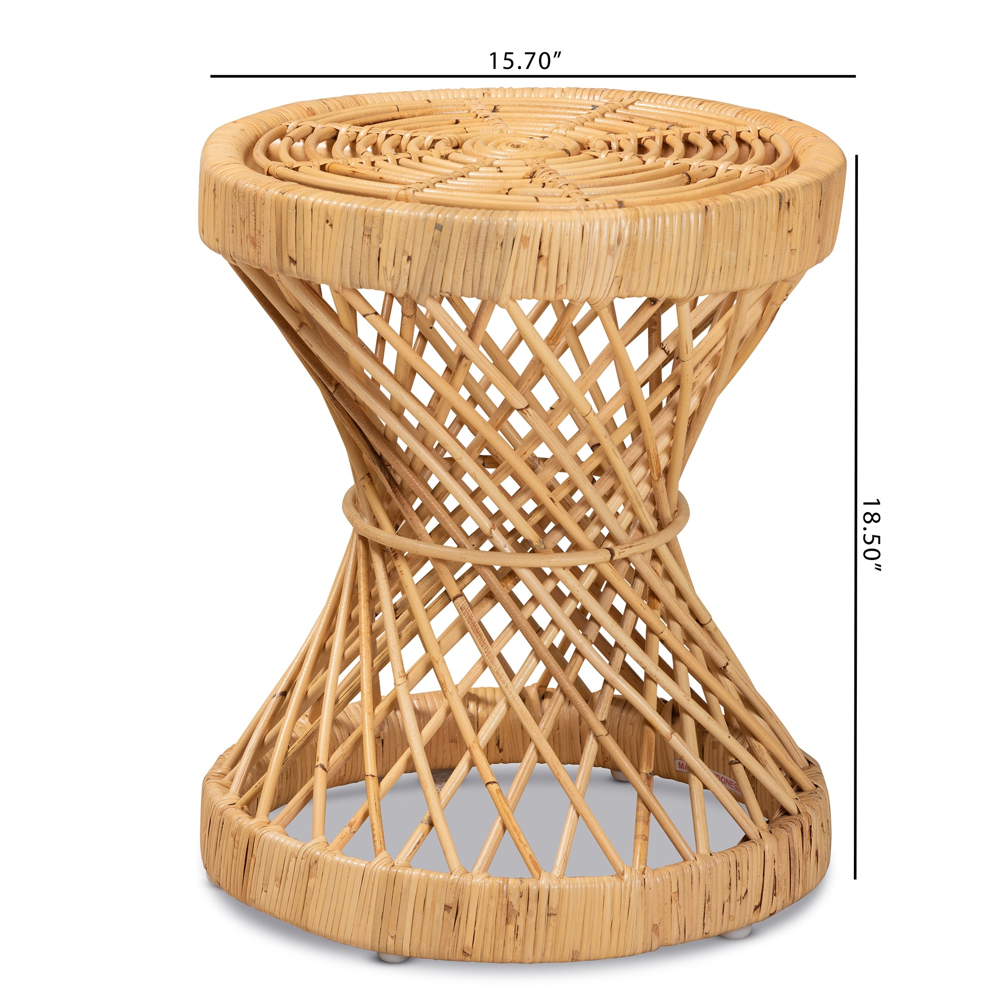bali & pari Seville Modern and Contemporary Natural Finished Rattan End Table