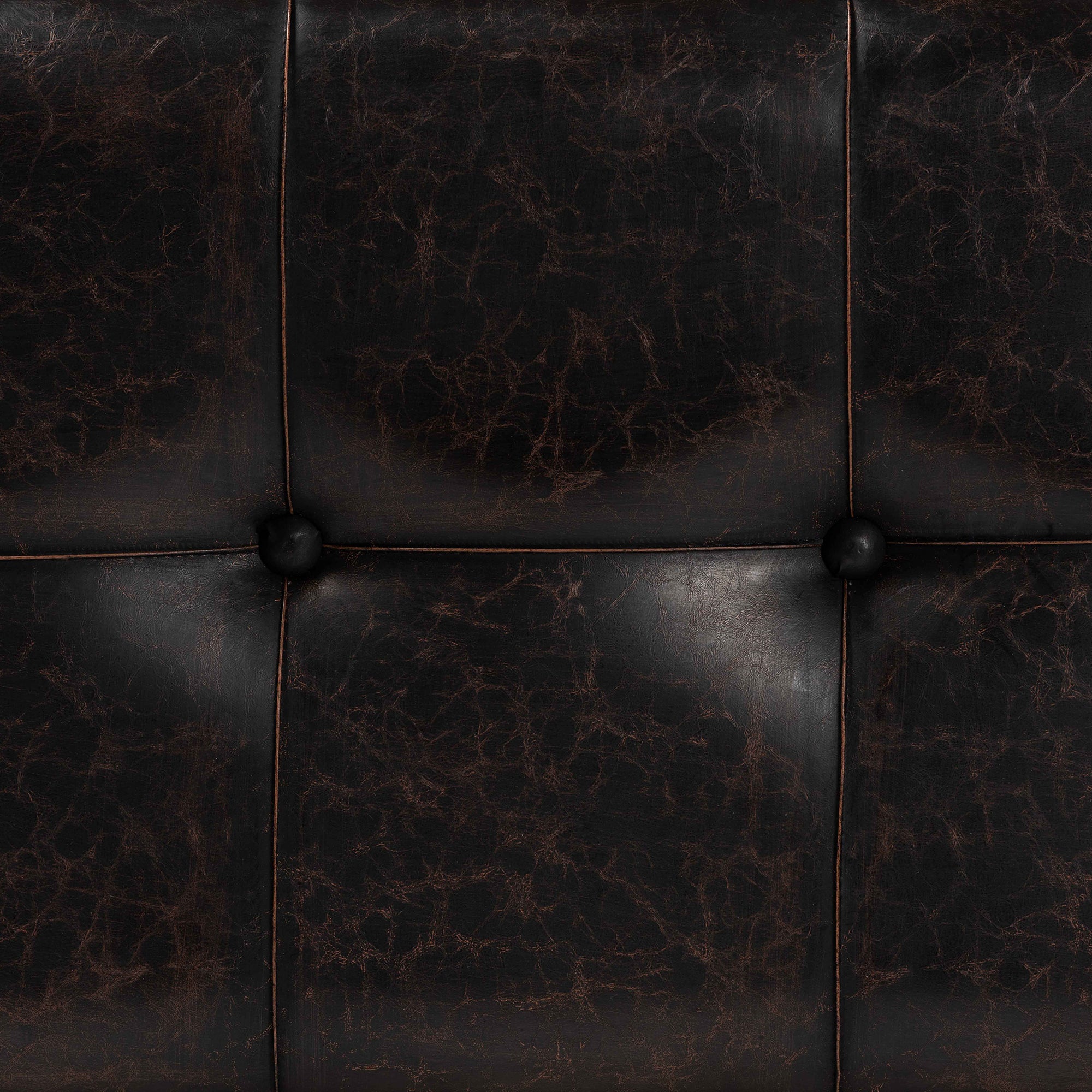 Baxton Studio Janna Rustic Transitional Dark Brown Faux Leather Upholstered and Oak Brown Finished Wood Storage Ottoman