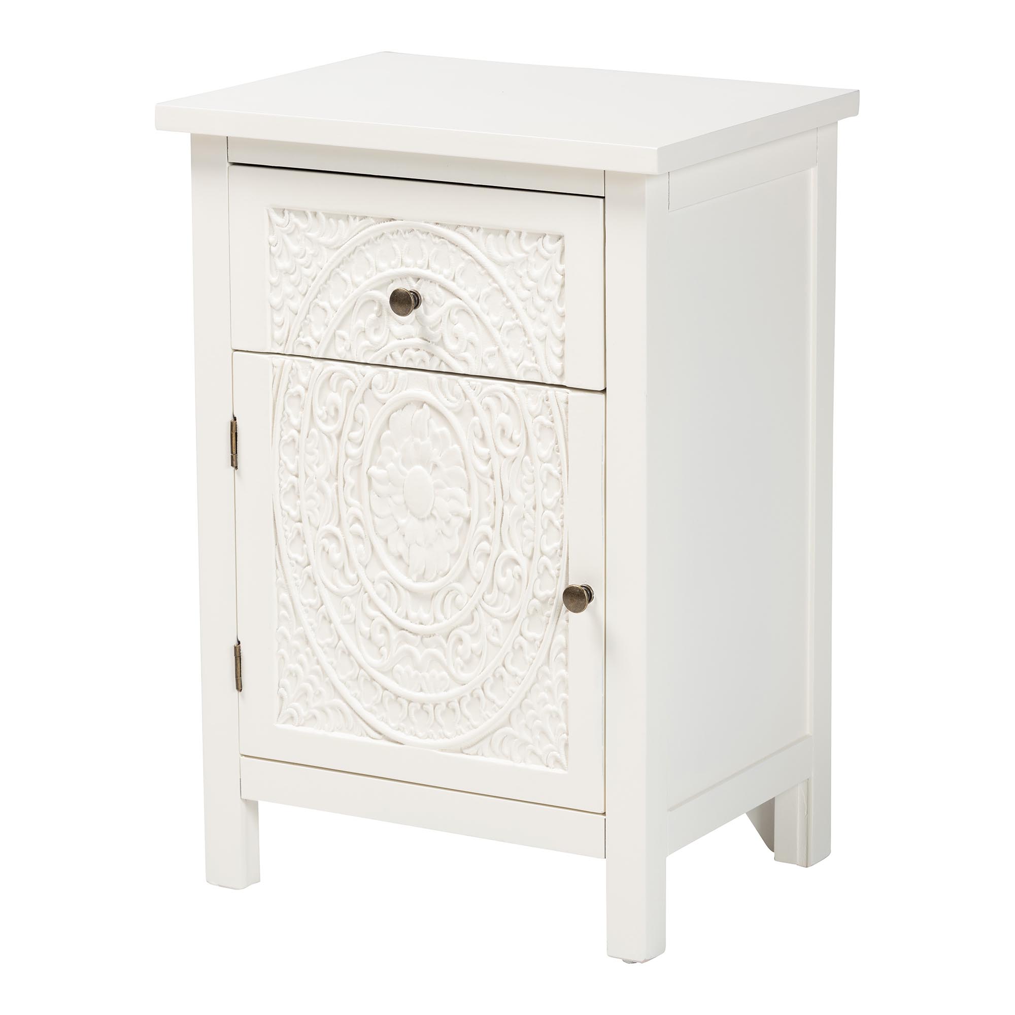 Baxton Studio Lambert Classic and Traditional White Finished Wood 1-Drawer End Table