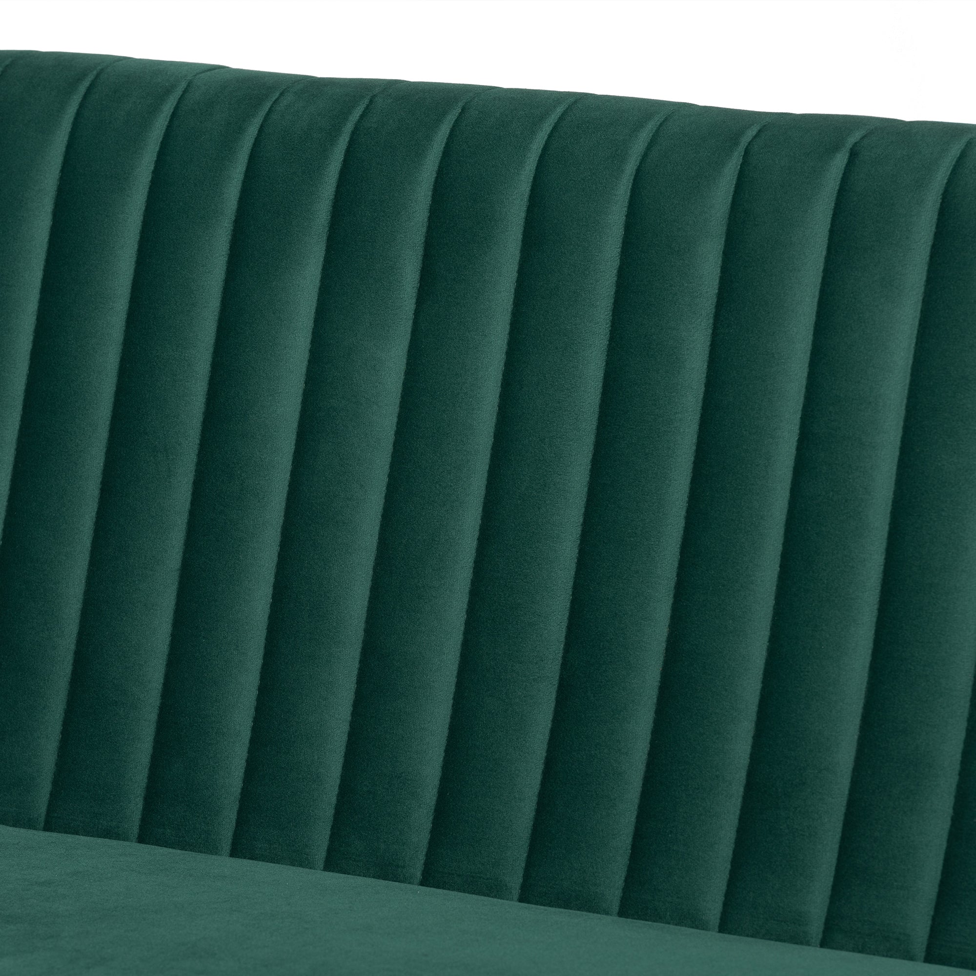 Baxton Studio Alvis Mid-Century Modern Emerald Green Velvet Upholstered and Walnut Brown Finished Wood 2-Piece Dining Nook Banquette Set