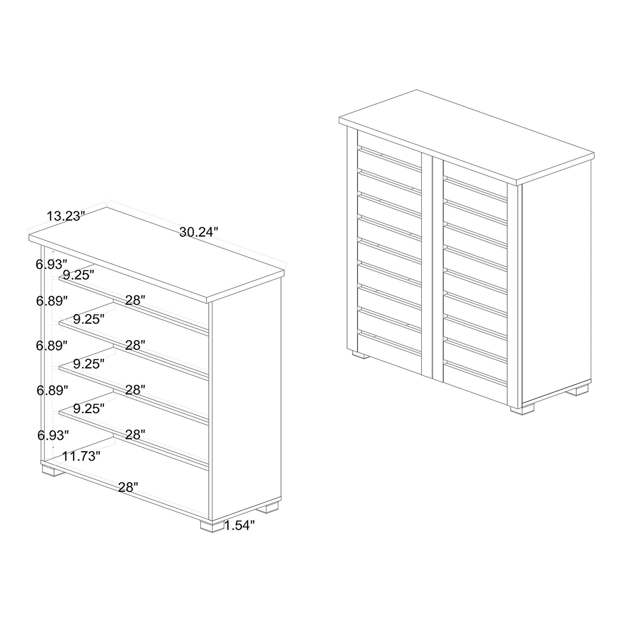 Baxton Studio Adalwin Modern and Contemporary Oak Brown Finished Wood 2-Door Shoe Storage Cabinet