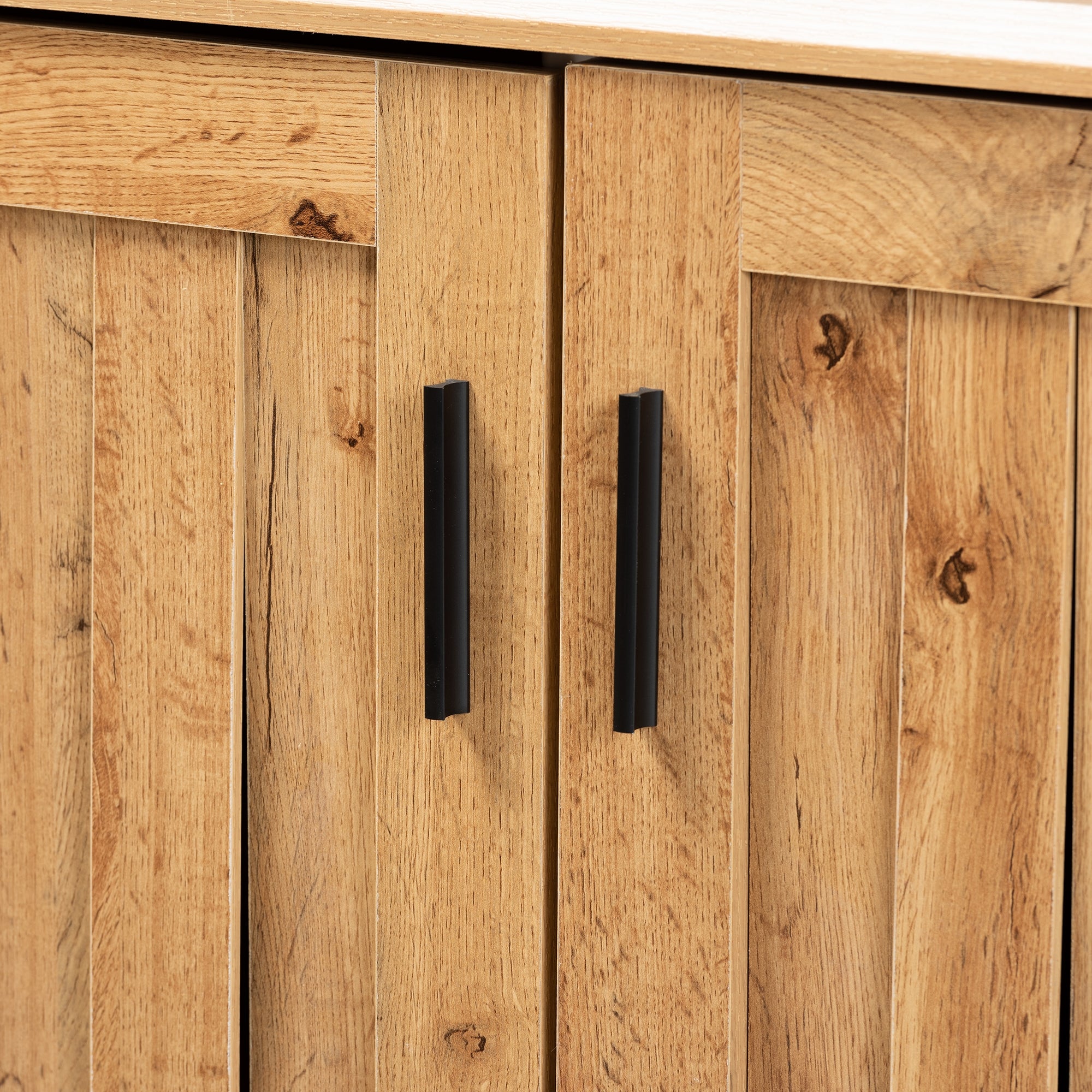 Baxton Studio Excel Modern and Contemporary Oak Brown Finished Wood 2-Door Storage Cabinet