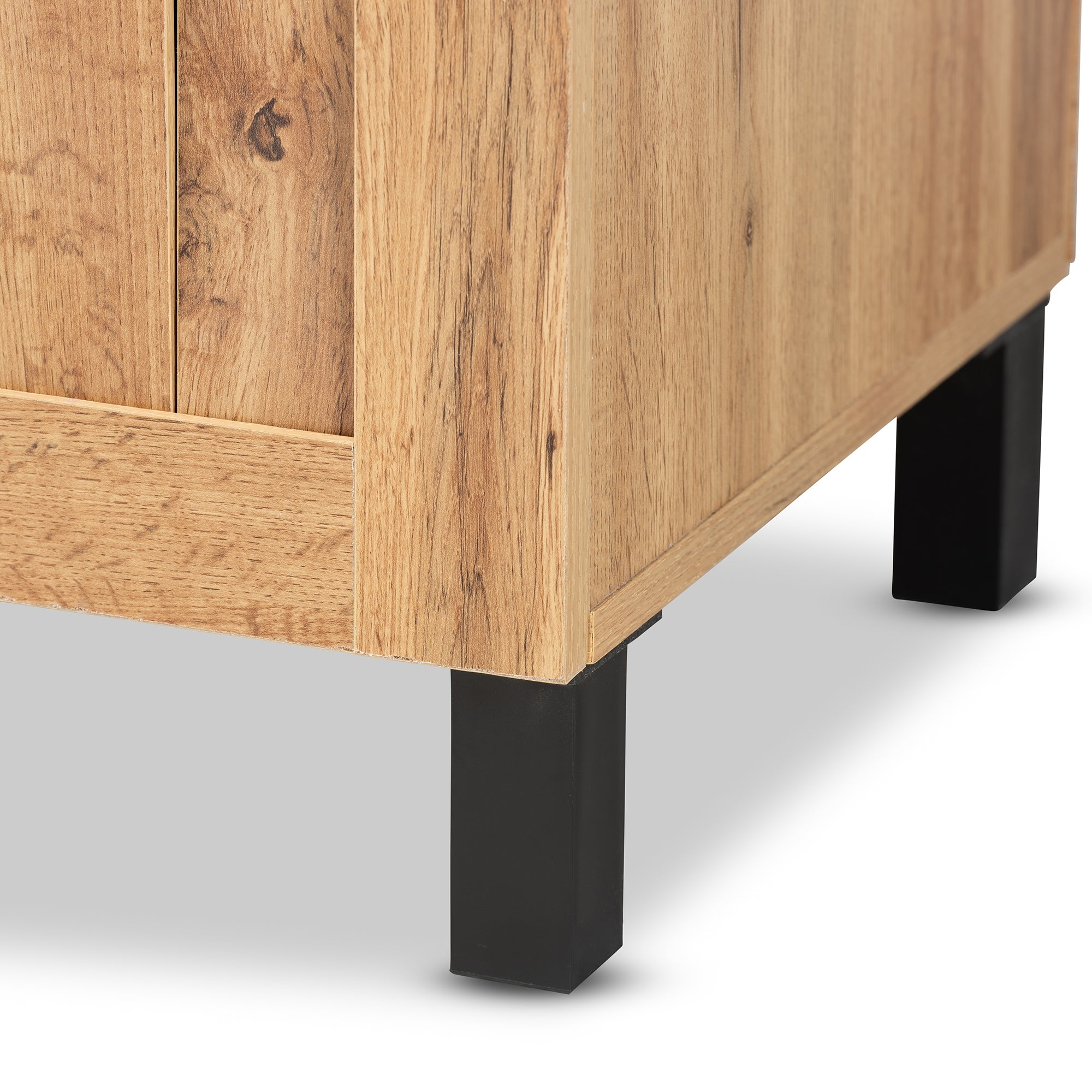 Baxton Studio Excel Modern and Contemporary Oak Brown Finished Wood 2-Door Storage Cabinet