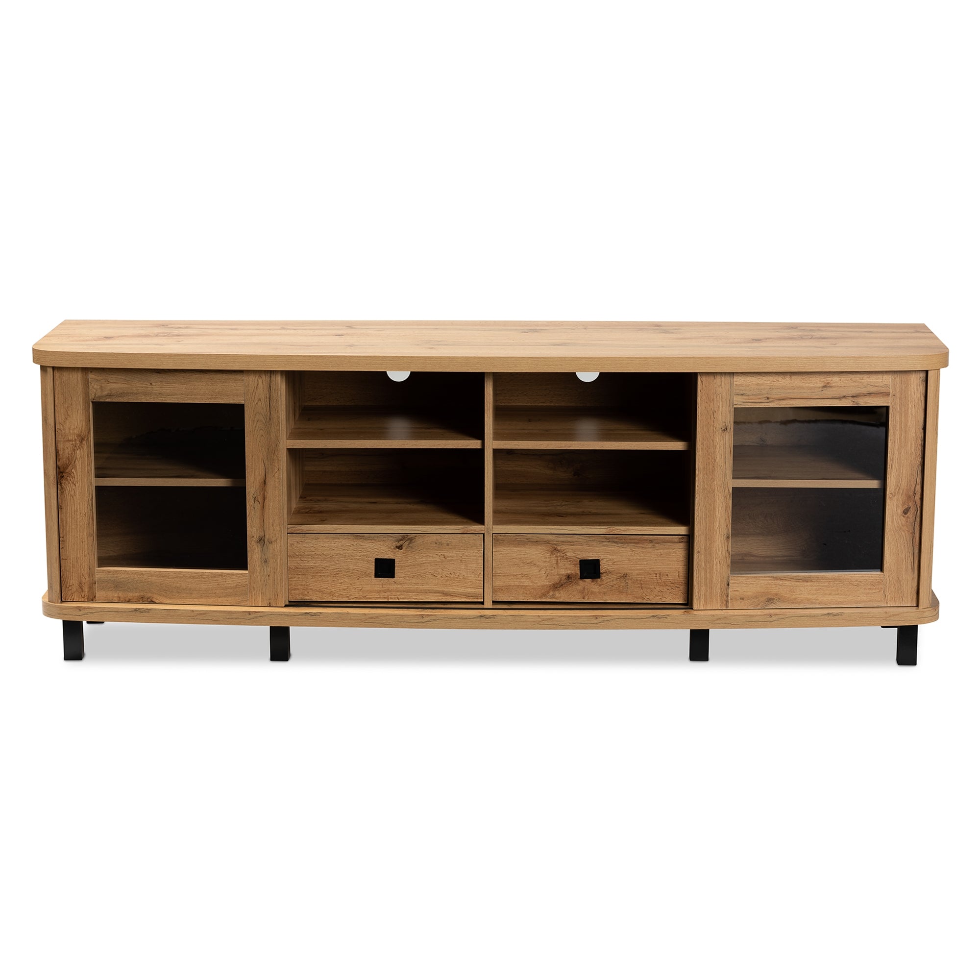 Baxton Studio Walda Modern and Contemporary Oak Brown Finished Wood 2-Drawer TV Stand