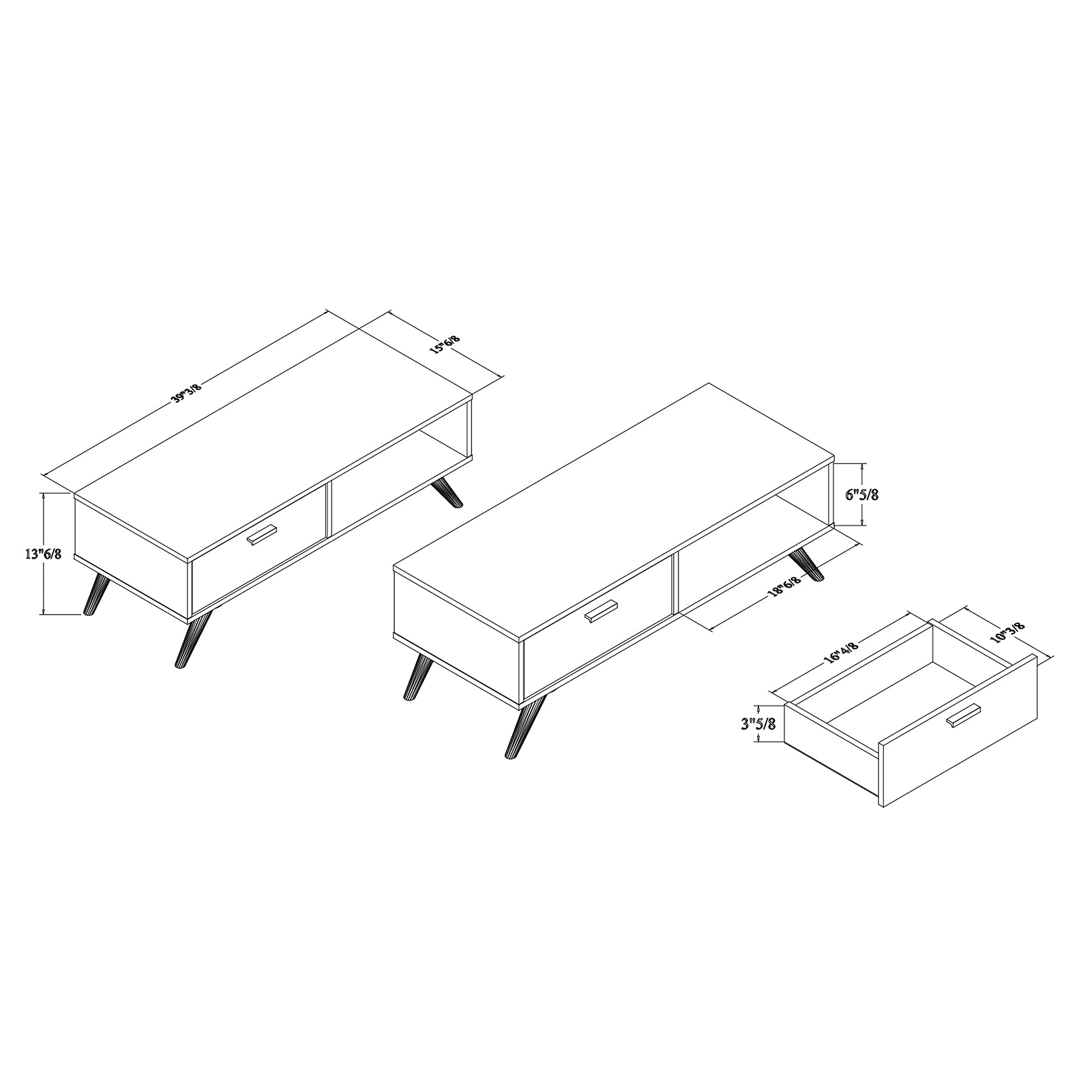 Baxton Studio Kelson Modern and Contemporary Dark Grey and Gold Finished Wood Coffee Table