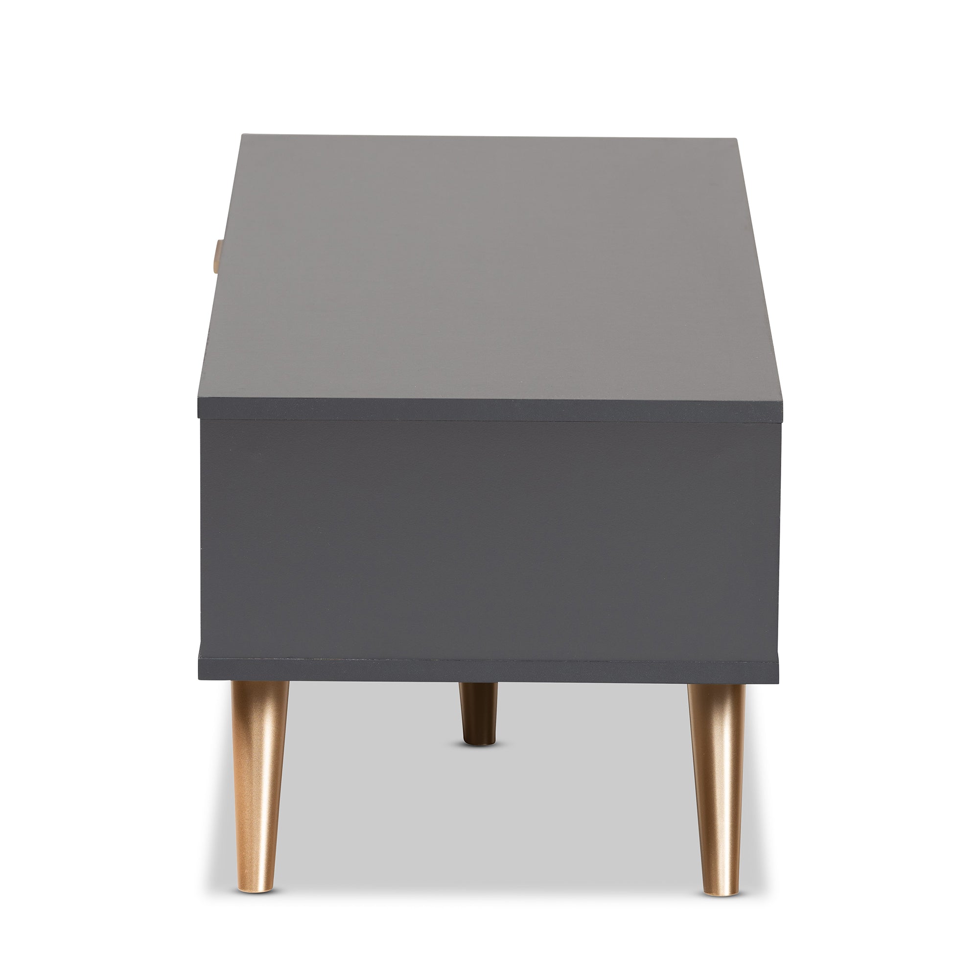 Baxton Studio Kelson Modern and Contemporary Dark Grey and Gold Finished Wood Coffee Table
