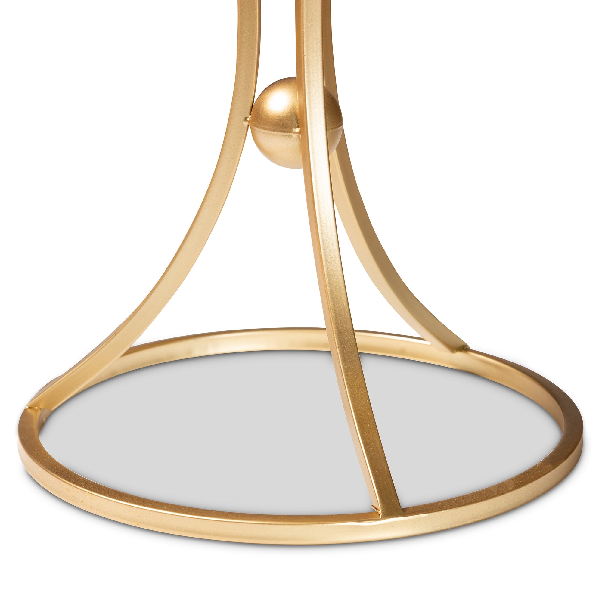 Baxton Studio Tarmon Modern and Contemporary Gold Finished Metal End Table with Marble Tabletop