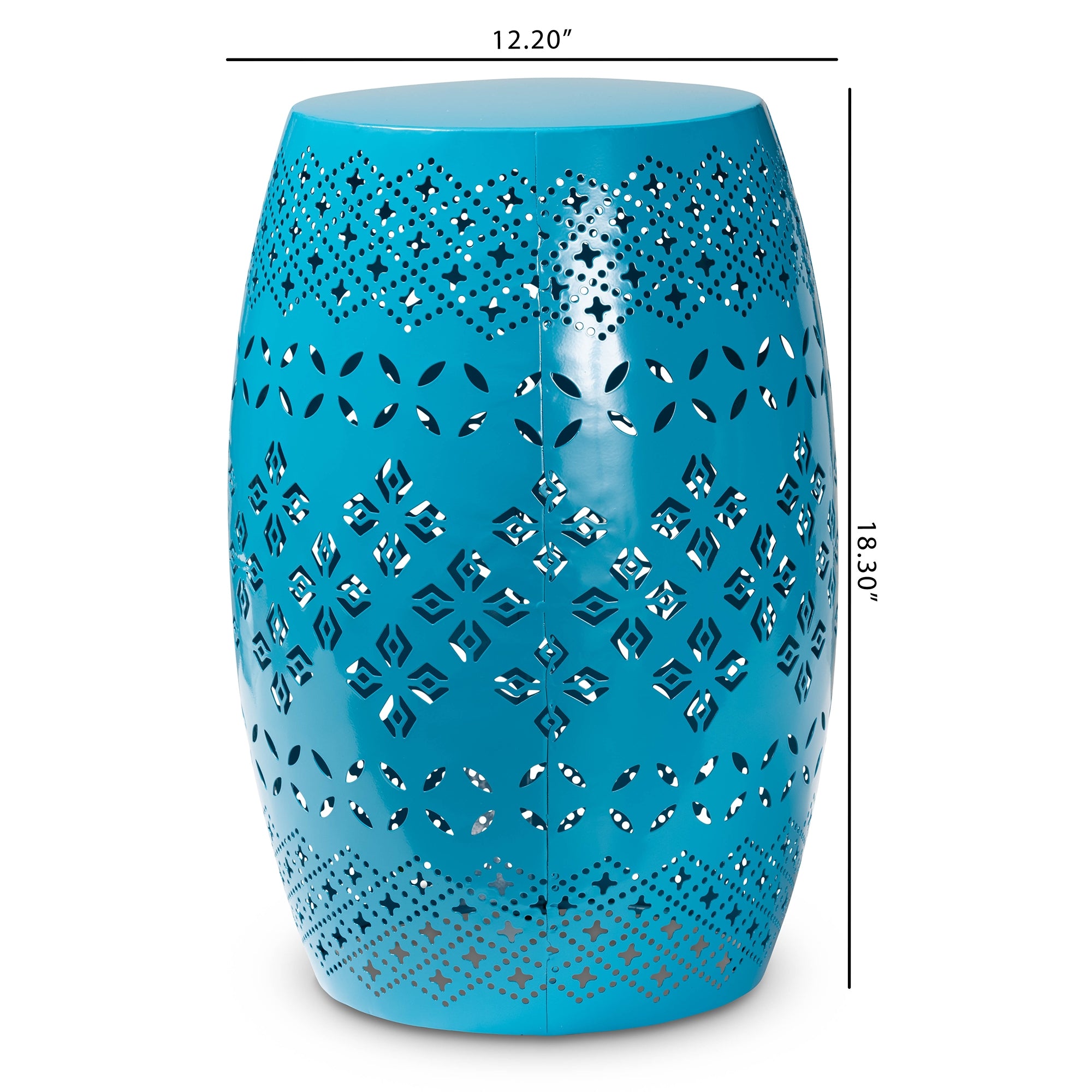Baxton Studio Lavinia Modern and Contemporary Blue Finished Metal Outdoor Side Table