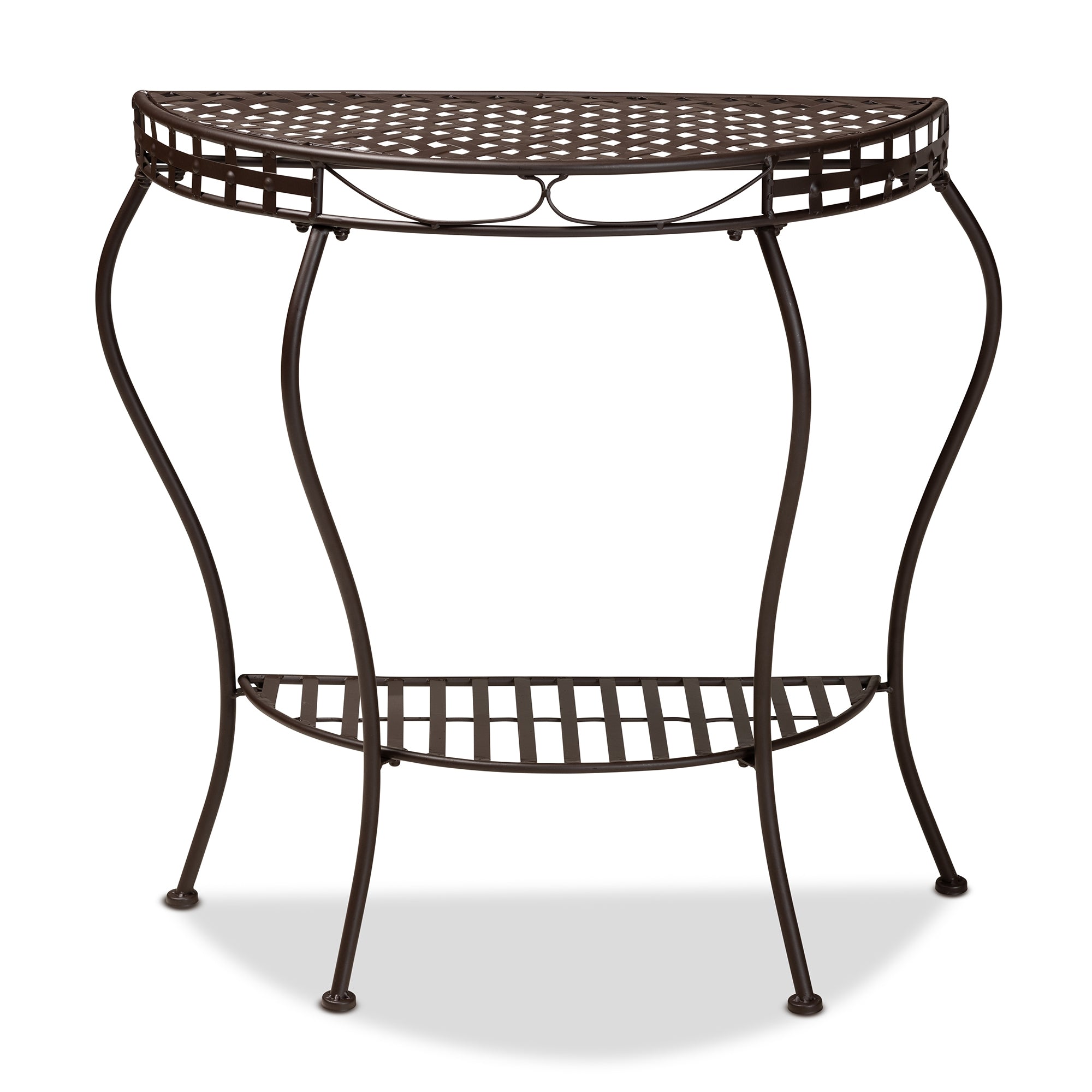 Baxton Studio Laraine Modern and Contemporary Brown Metal Outdoor Console Table