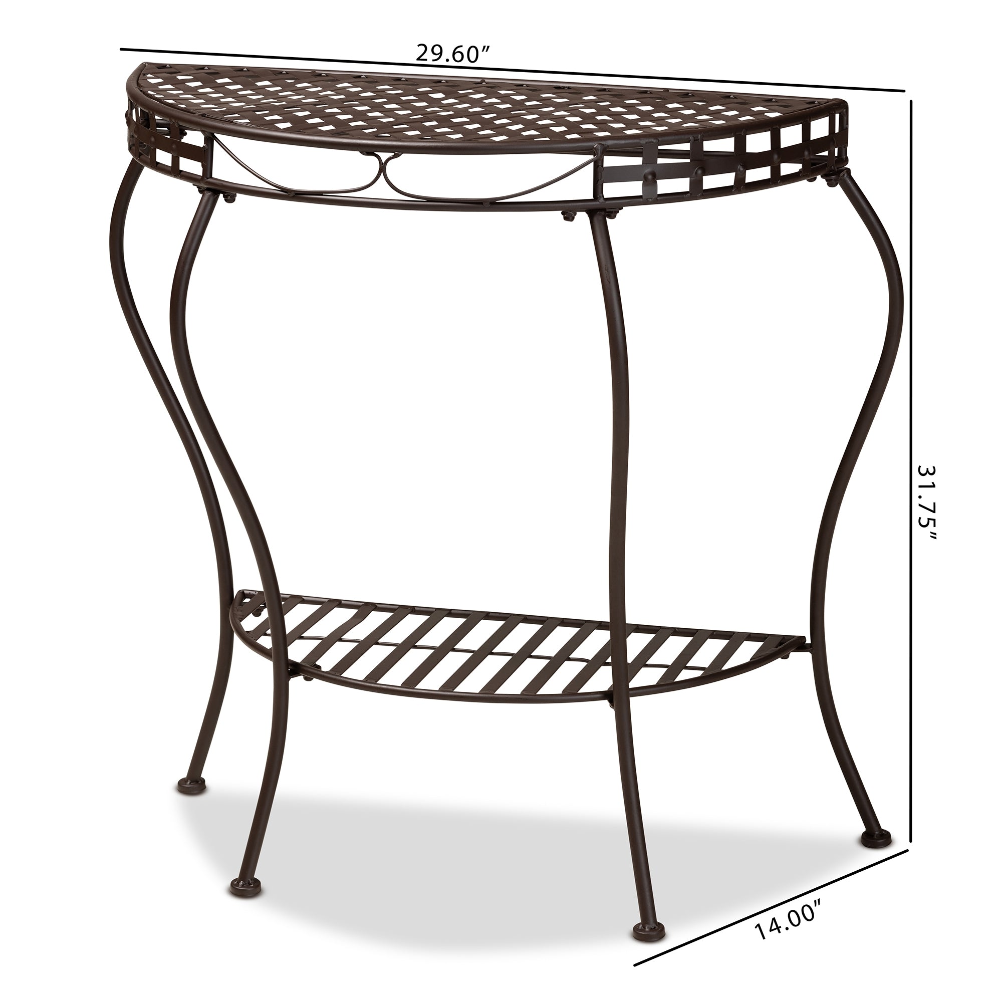 Baxton Studio Laraine Modern and Contemporary Brown Metal Outdoor Console Table