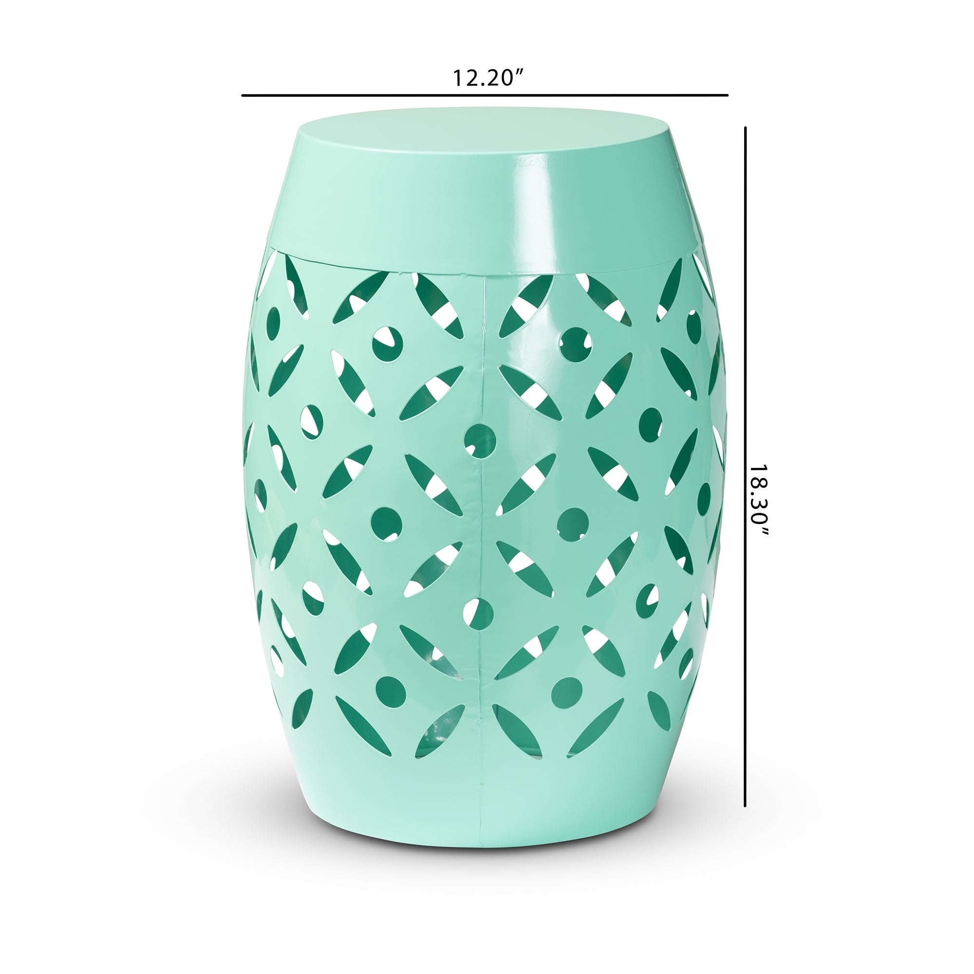 Baxton Studio Hallie Modern and Contemporary Aqua Finished Metal Outdoor Side Table