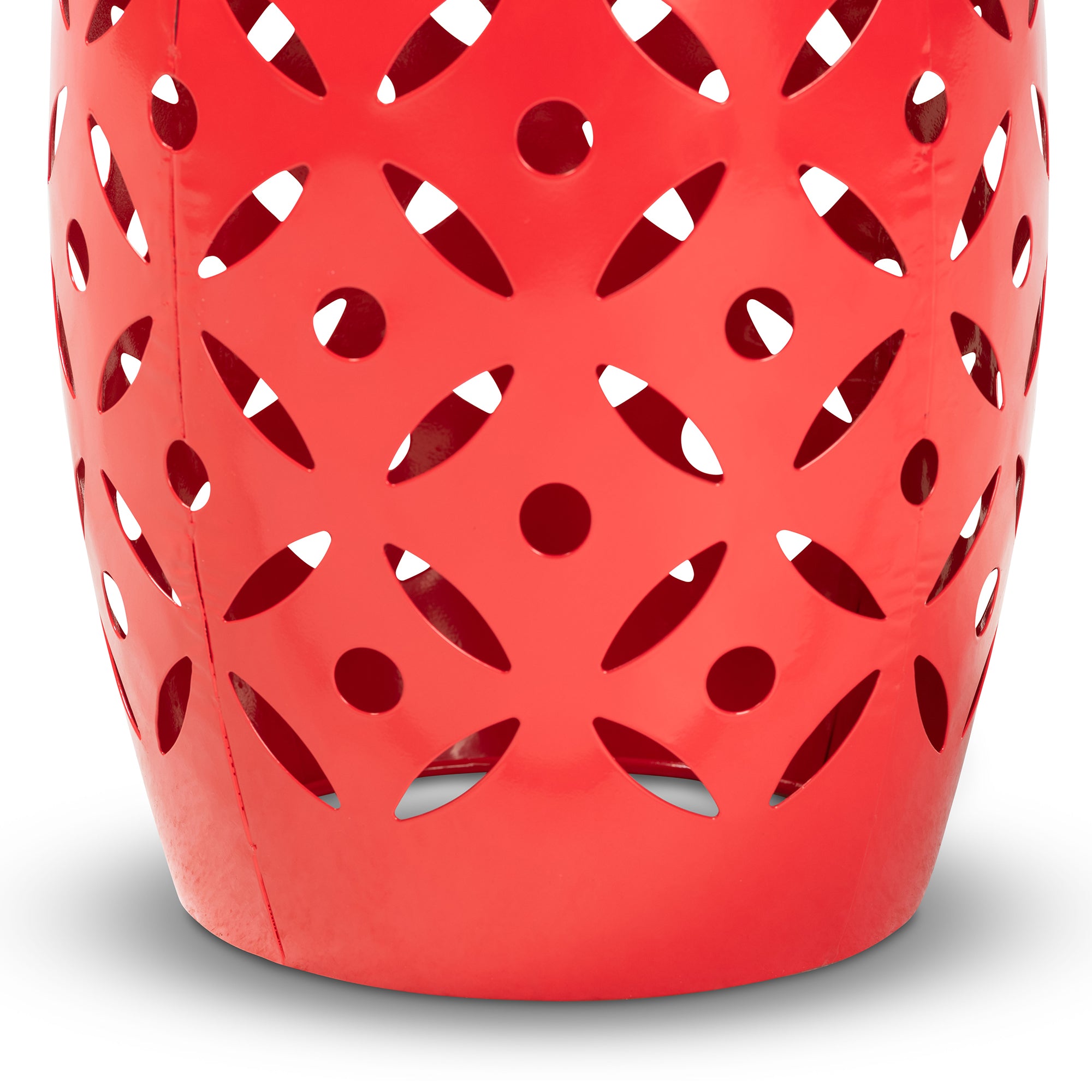 Baxton Studio Hallie Modern and Contemporary Red Finished Metal Outdoor Side Table