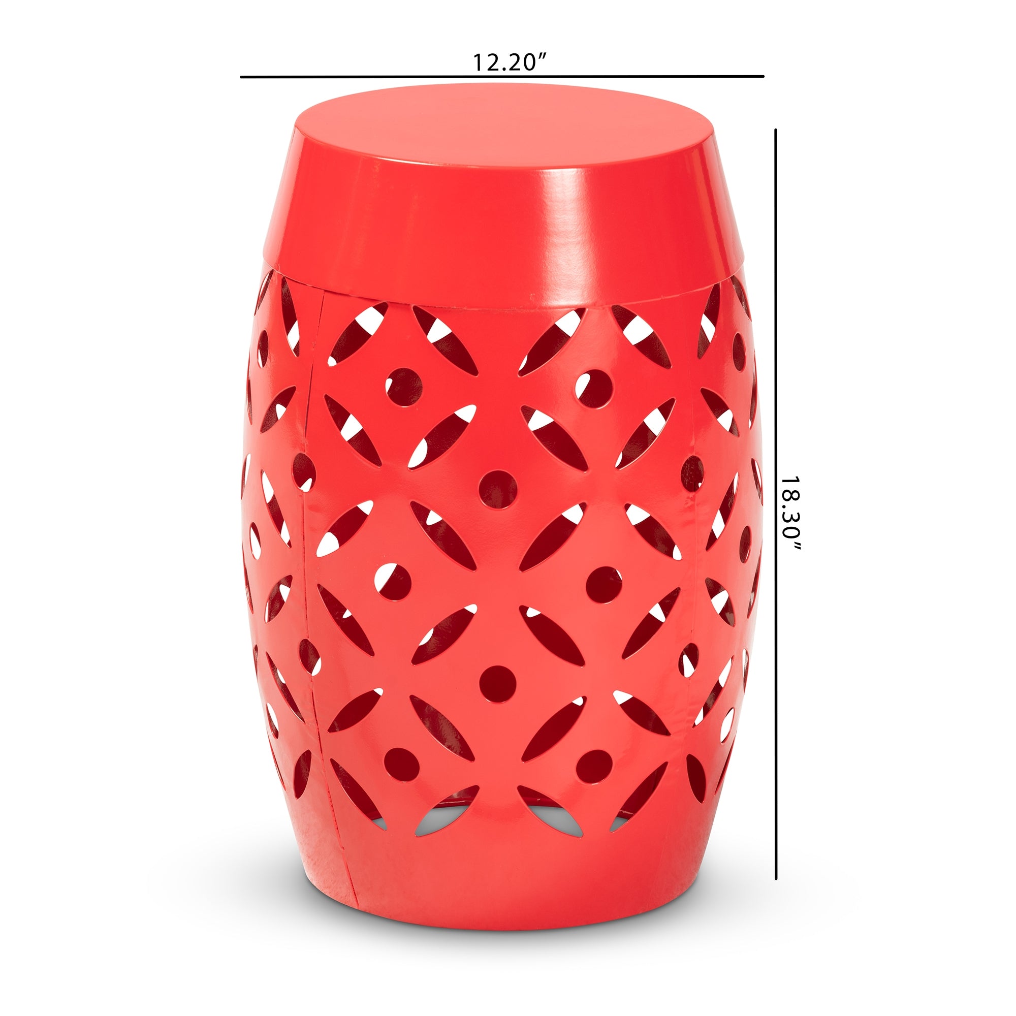 Baxton Studio Hallie Modern and Contemporary Red Finished Metal Outdoor Side Table