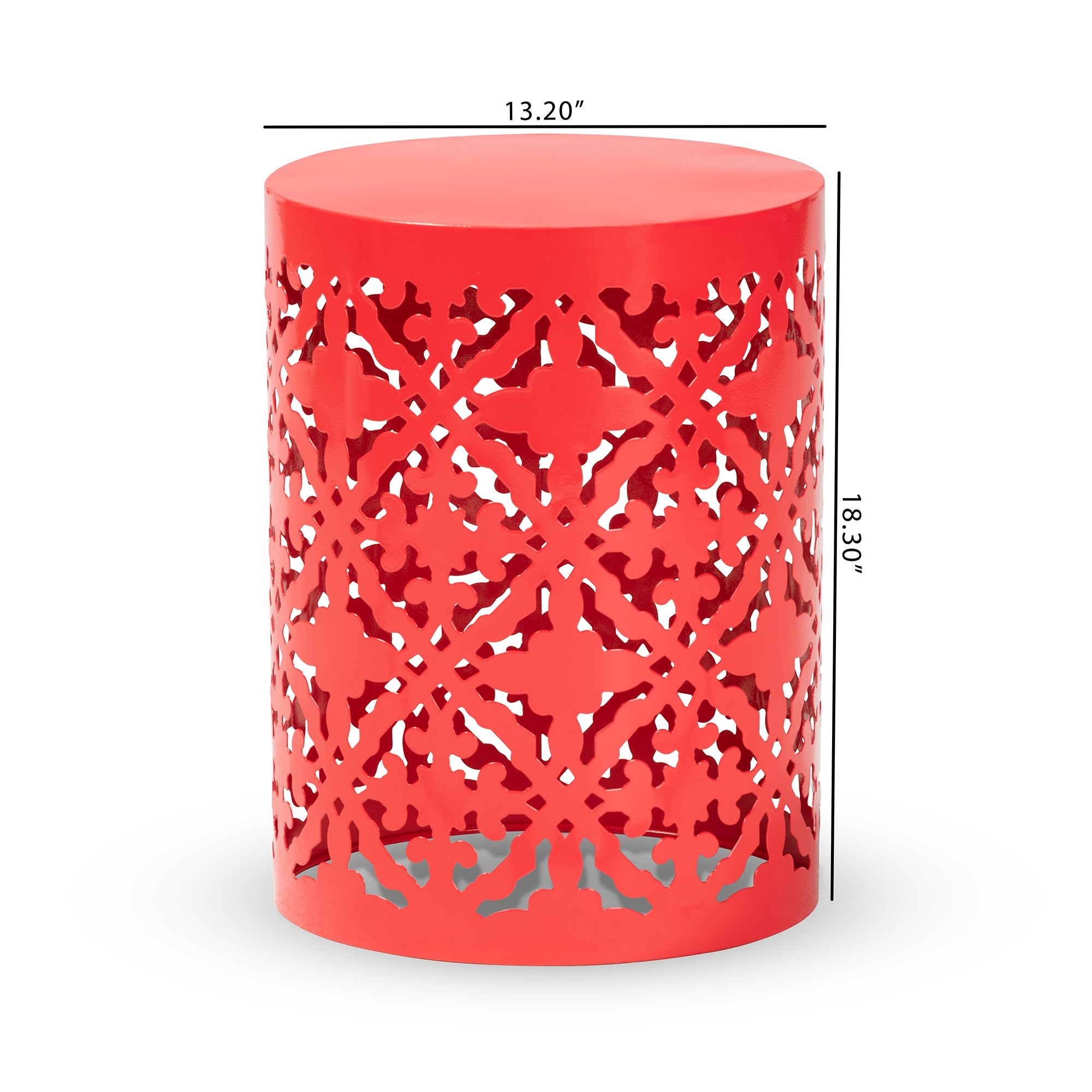 Baxton Studio Jamila Modern and Contemporary Red Finished metal Outdoor Side Table