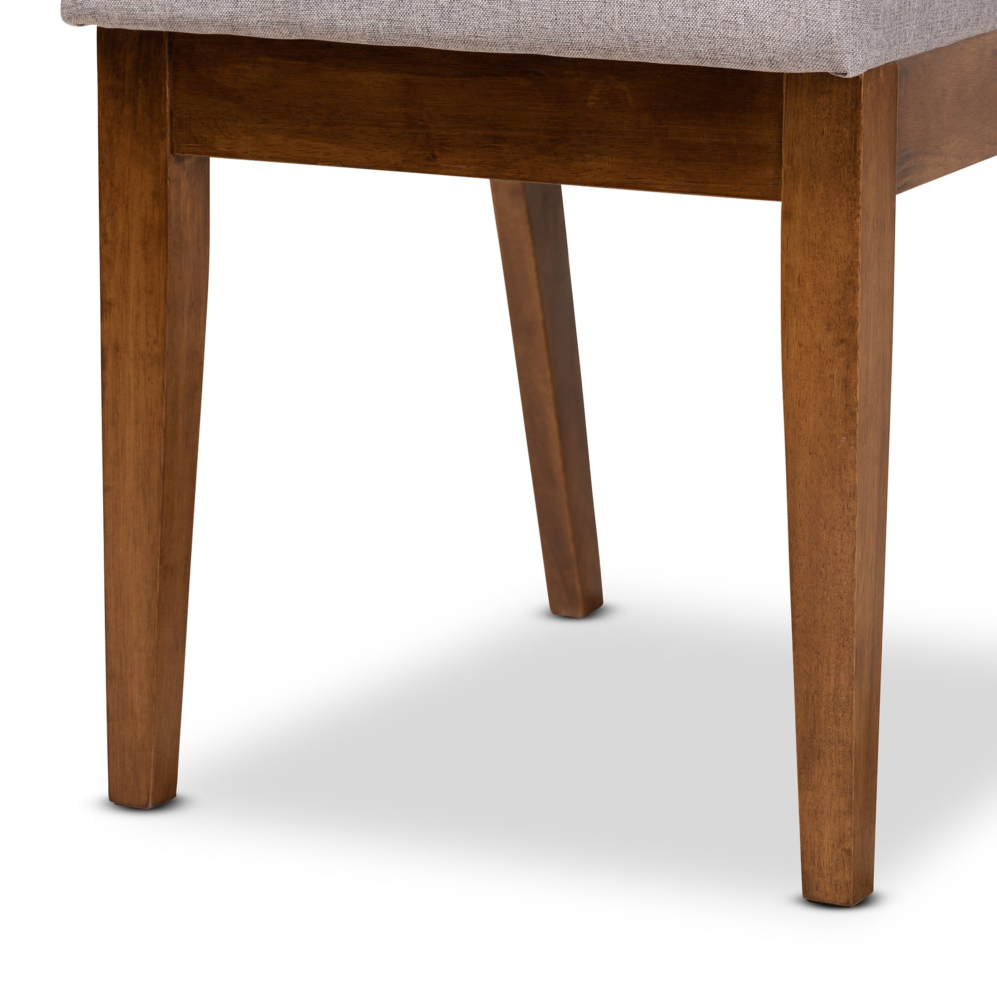 Baxton Studio Rosa Modern and Contemporary Grey Fabric Upholstered and Walnut Brown Finished Wood 7-Piece Dining Set