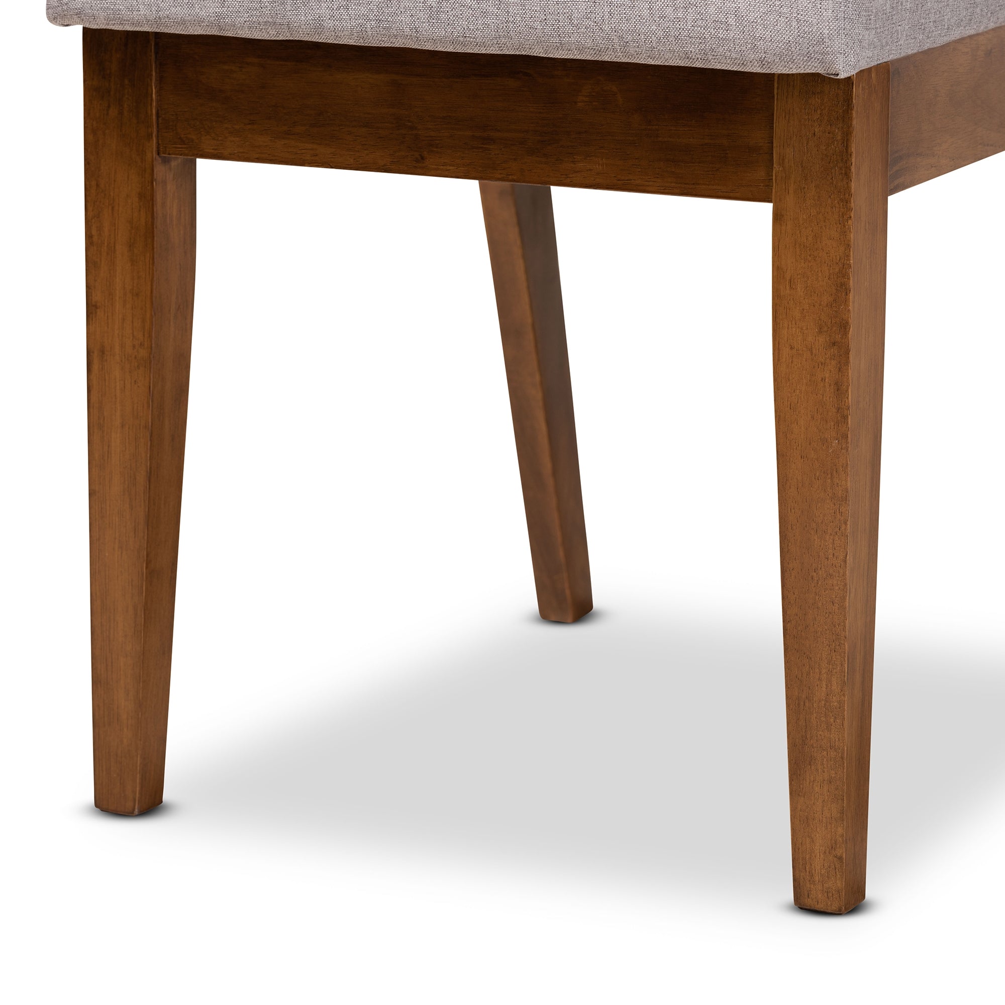 Baxton Studio Octavia Modern and Contemporary Grey Fabric Upholstered and Walnut Brown Finished Wood 2-Piece Dining Chair Set