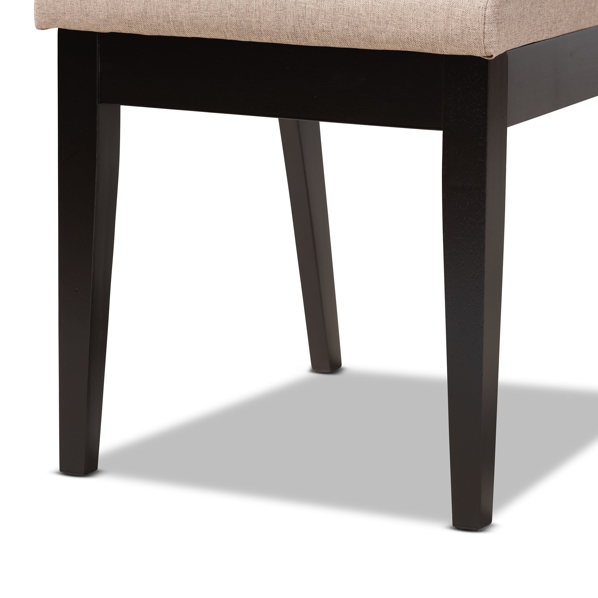 Baxton Studio Suvi Modern and Contemporary Sand Fabric Upholstered and Dark Brown Finished Wood 7-Piece Dining Set