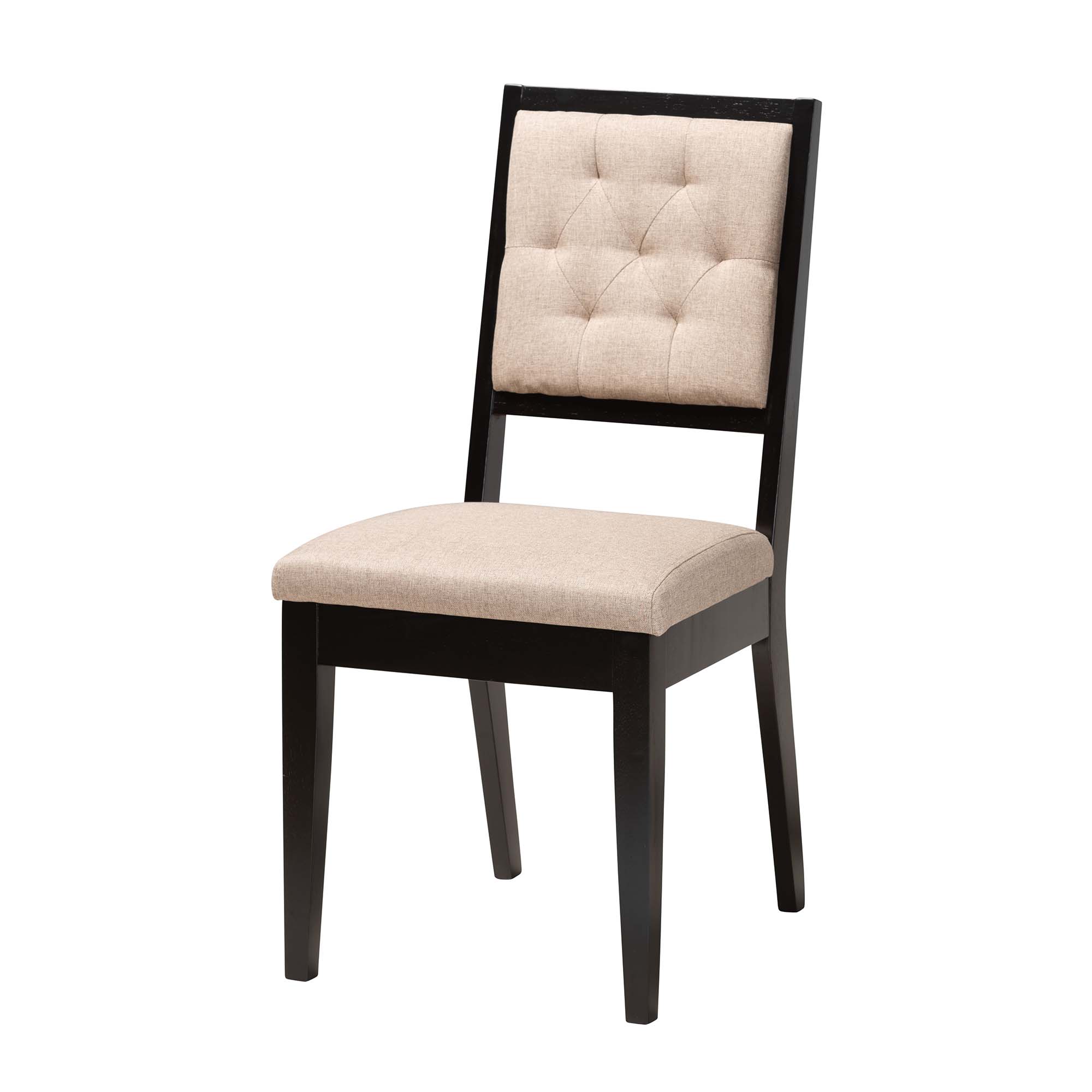 Baxton Studio Alani Modern Beige Fabric and Dark Brown Finished Wood 5-Piece Dining Set