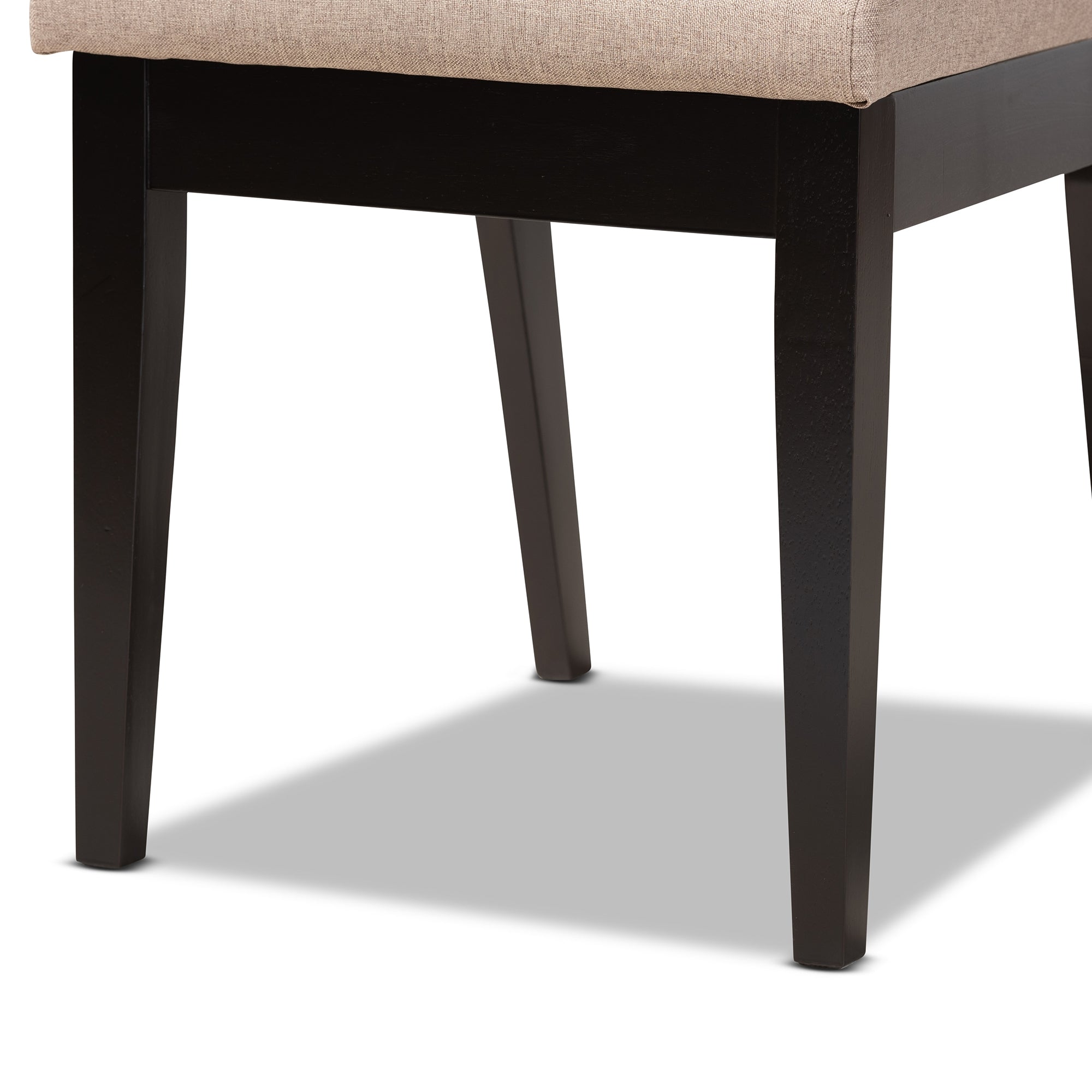 Baxton Studio Suvi Modern and Contemporary Sand Fabric Upholstered and Dark Brown Finished Wood 5-Piece Dining Set