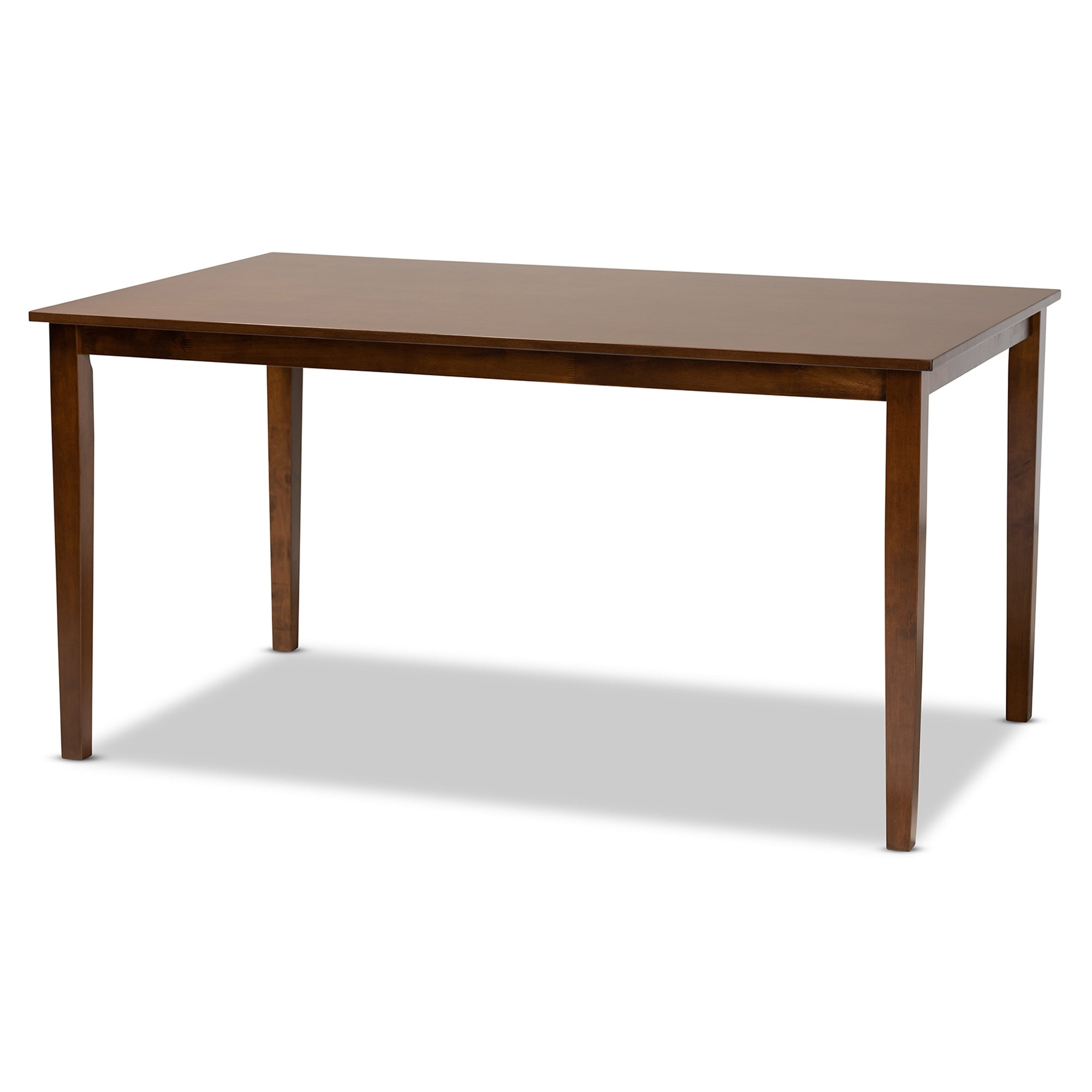 Baxton Studio Suvi Modern and Contemporary Grey Fabric Upholstered and Walnut Brown Finished Wood 7-Piece Dining Set