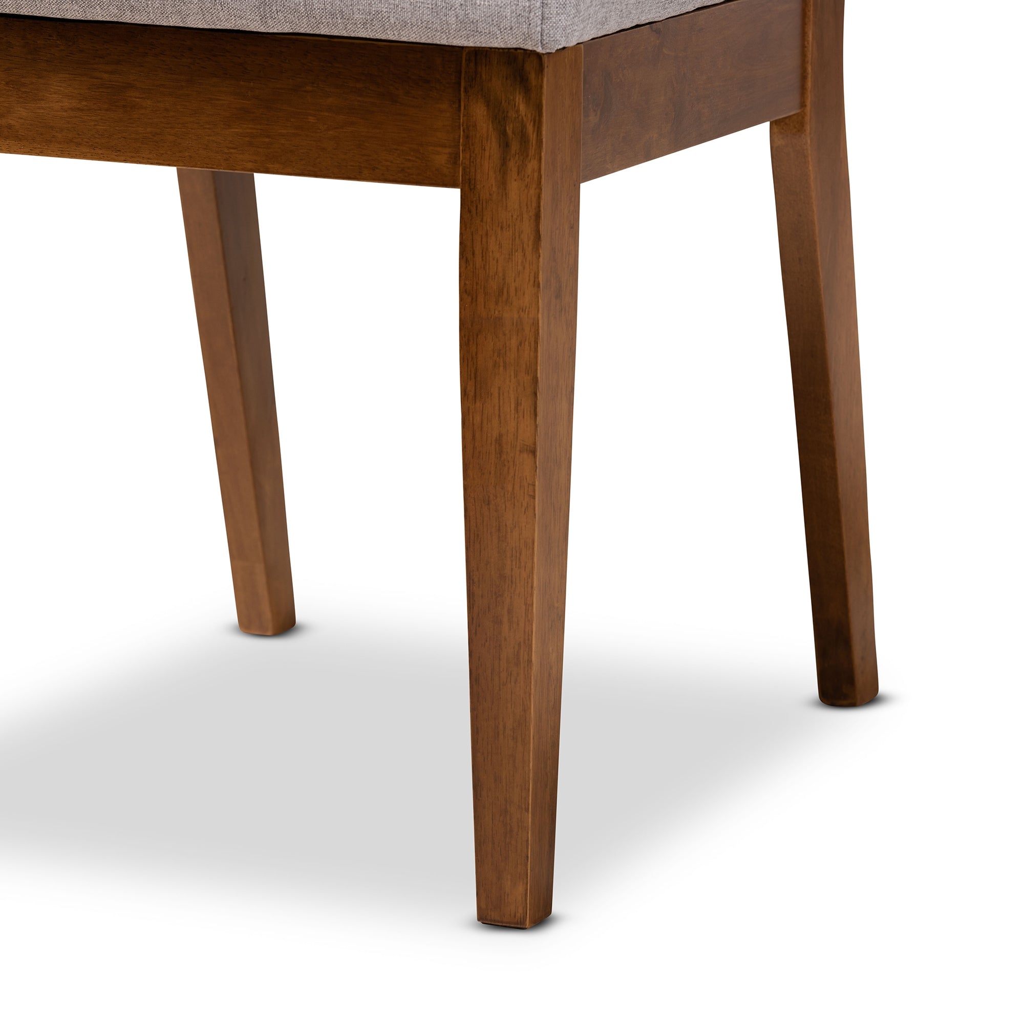 Baxton Studio Gideon Modern and Contemporary Grey Fabric Upholstered and Walnut Brown Finished Wood 2-Piece Dining Chair Set