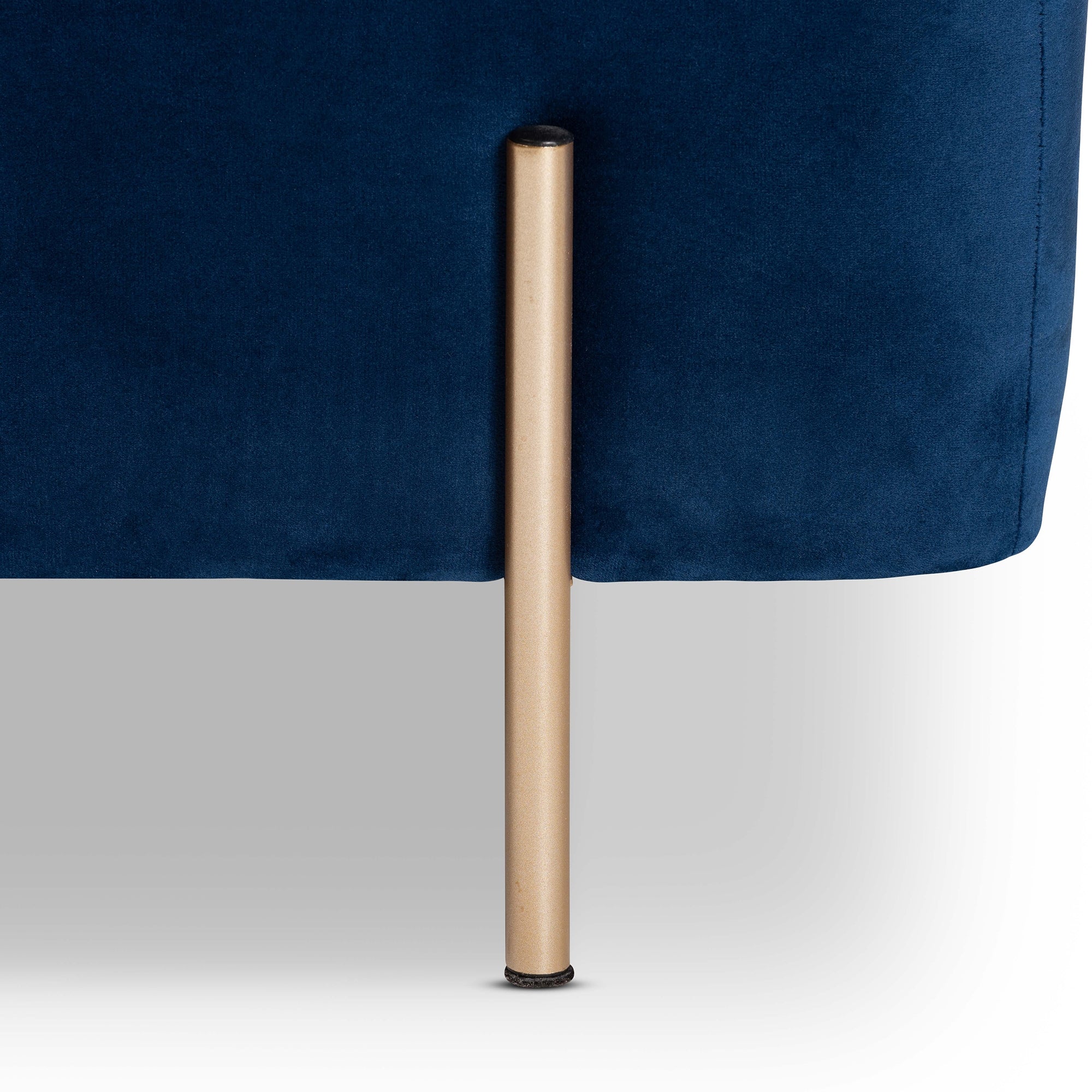 Baxton Studio Rockwell Contemporary Glam and Luxe Navy Blue Velvet Fabric Upholstered and Gold Finished Metal Storage Bench