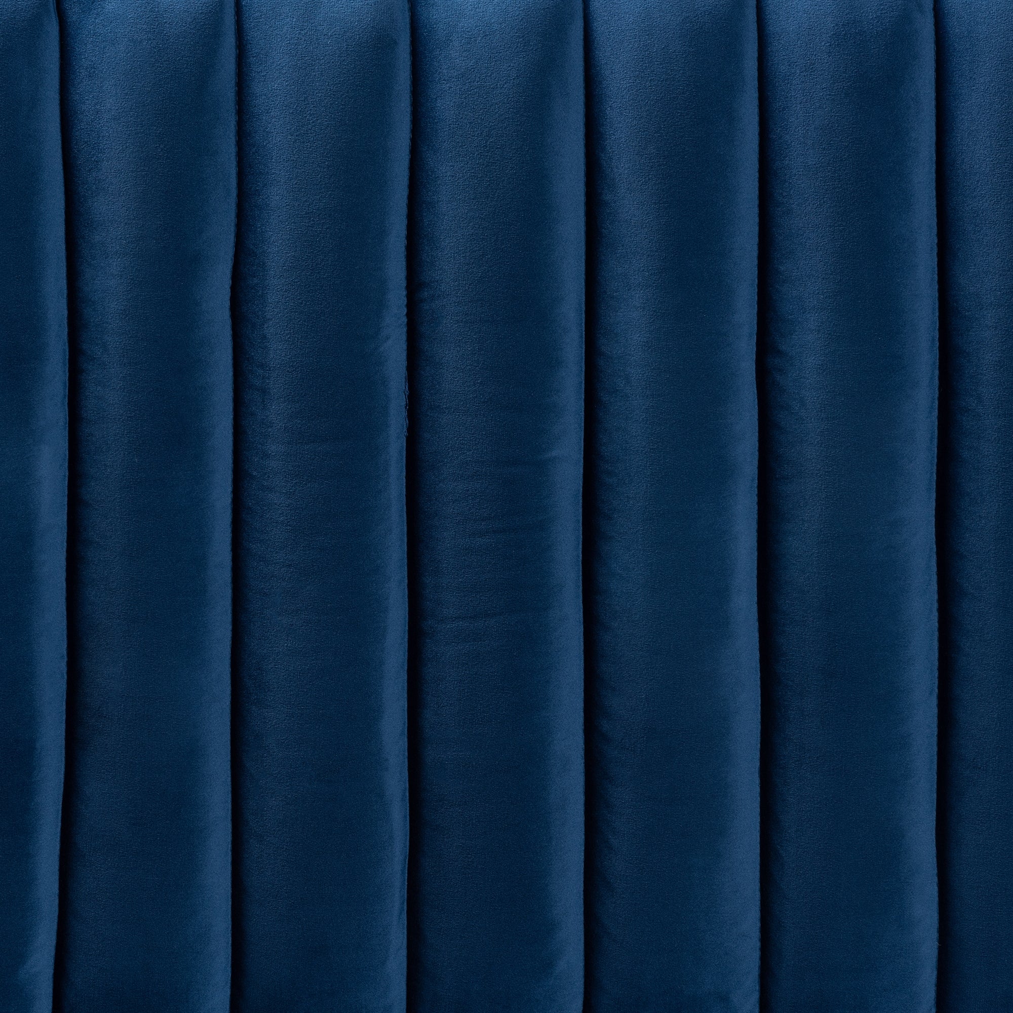 Baxton Studio Emile Modern and Contemporary Navy Blue Velvet Fabric Upholstered and Dark Brown Finished Wood Full Size Headboard