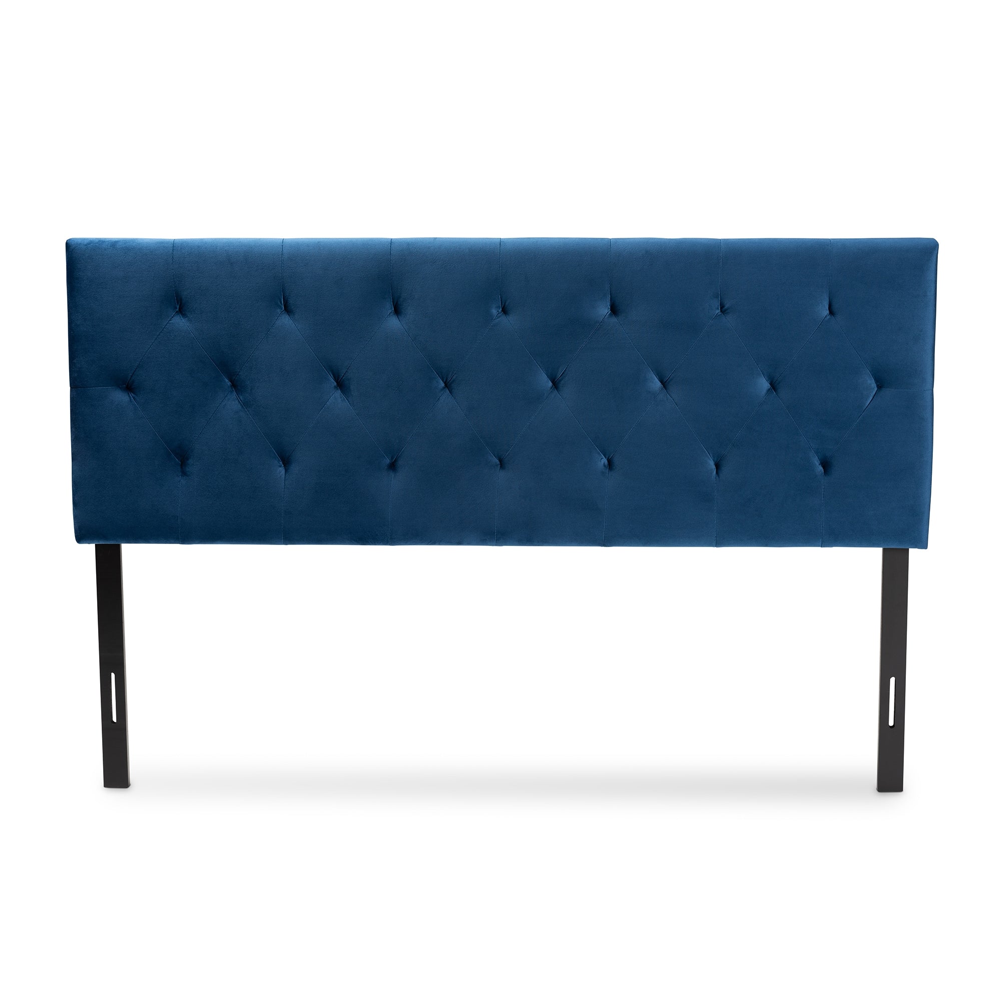 Baxton Studio Felix Modern and Contemporary Navy Blue Velvet Fabric Upholstered King Size Headboard