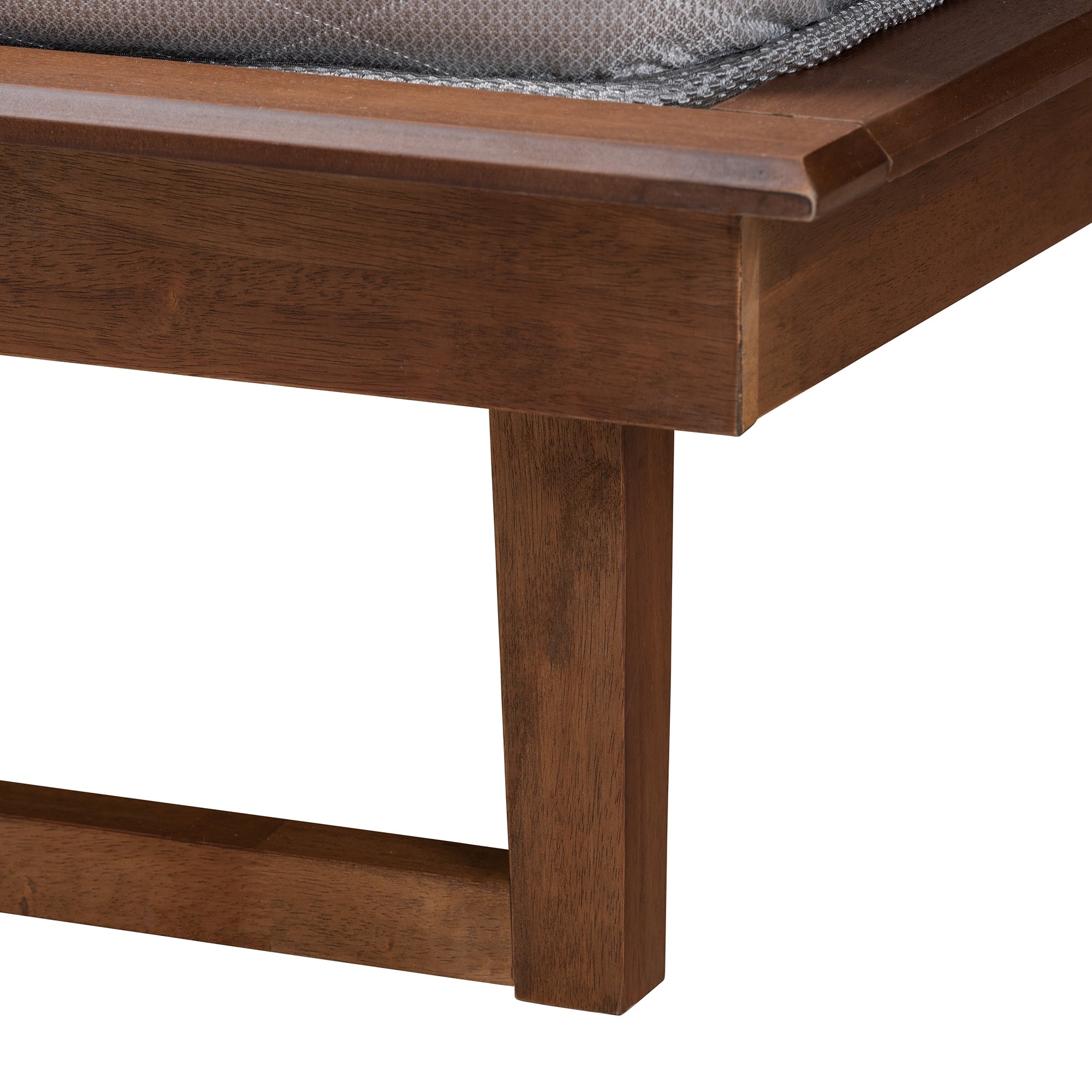 Baxton Studio Macayle Mid-Century Modern Ash Walnut Finished Wood Queen Size Platform Bed
