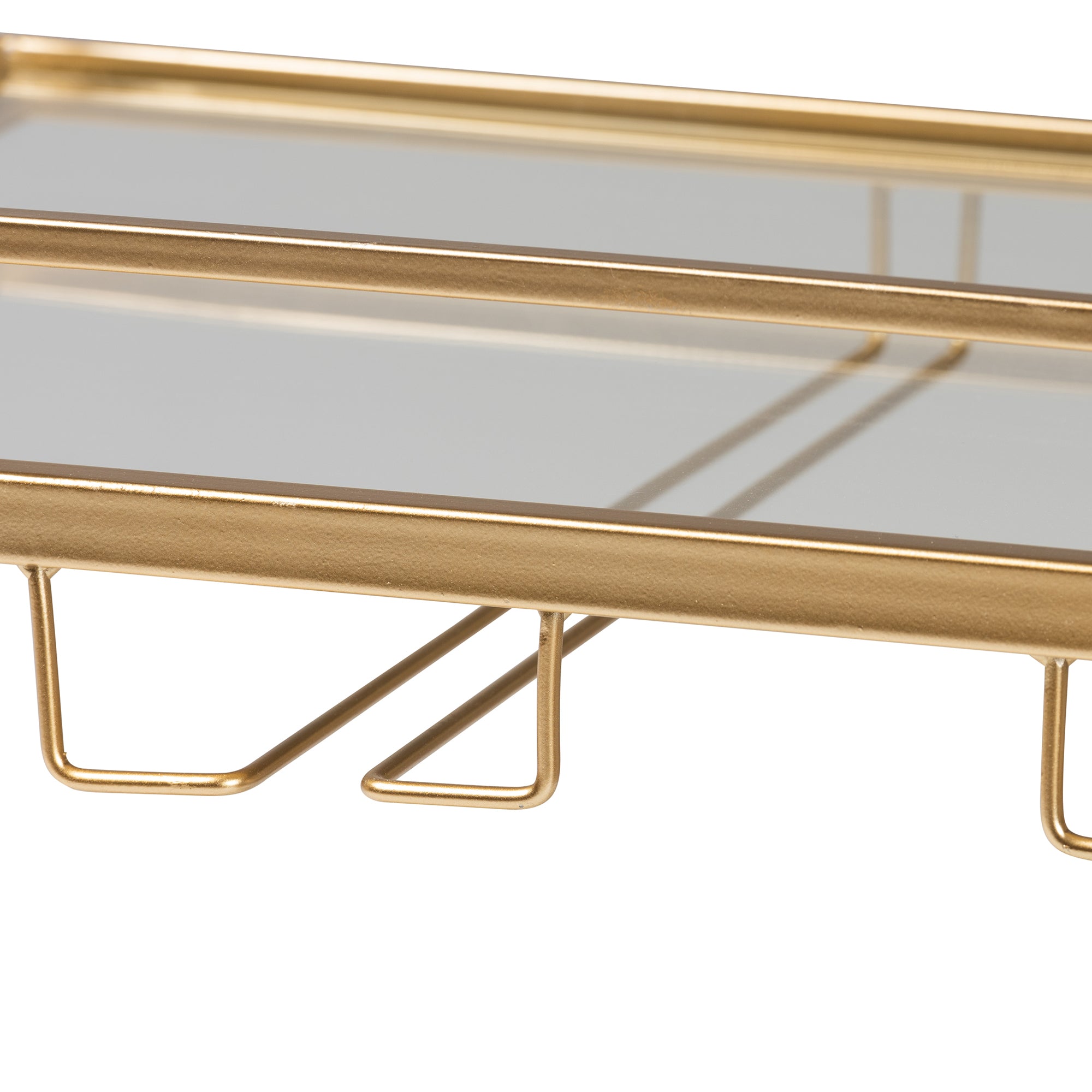Baxton Studio Savannah Contemporary Glam and Luxe Gold Metal and Glass Wine Cart