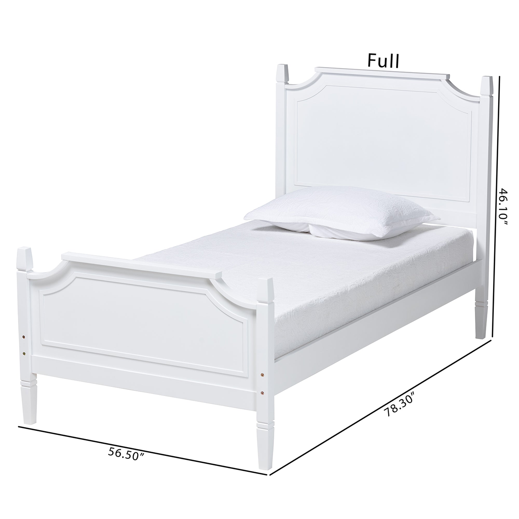 Baxton Studio Mariana Classic and Traditional White Finished Wood Twin Size Platform Bed