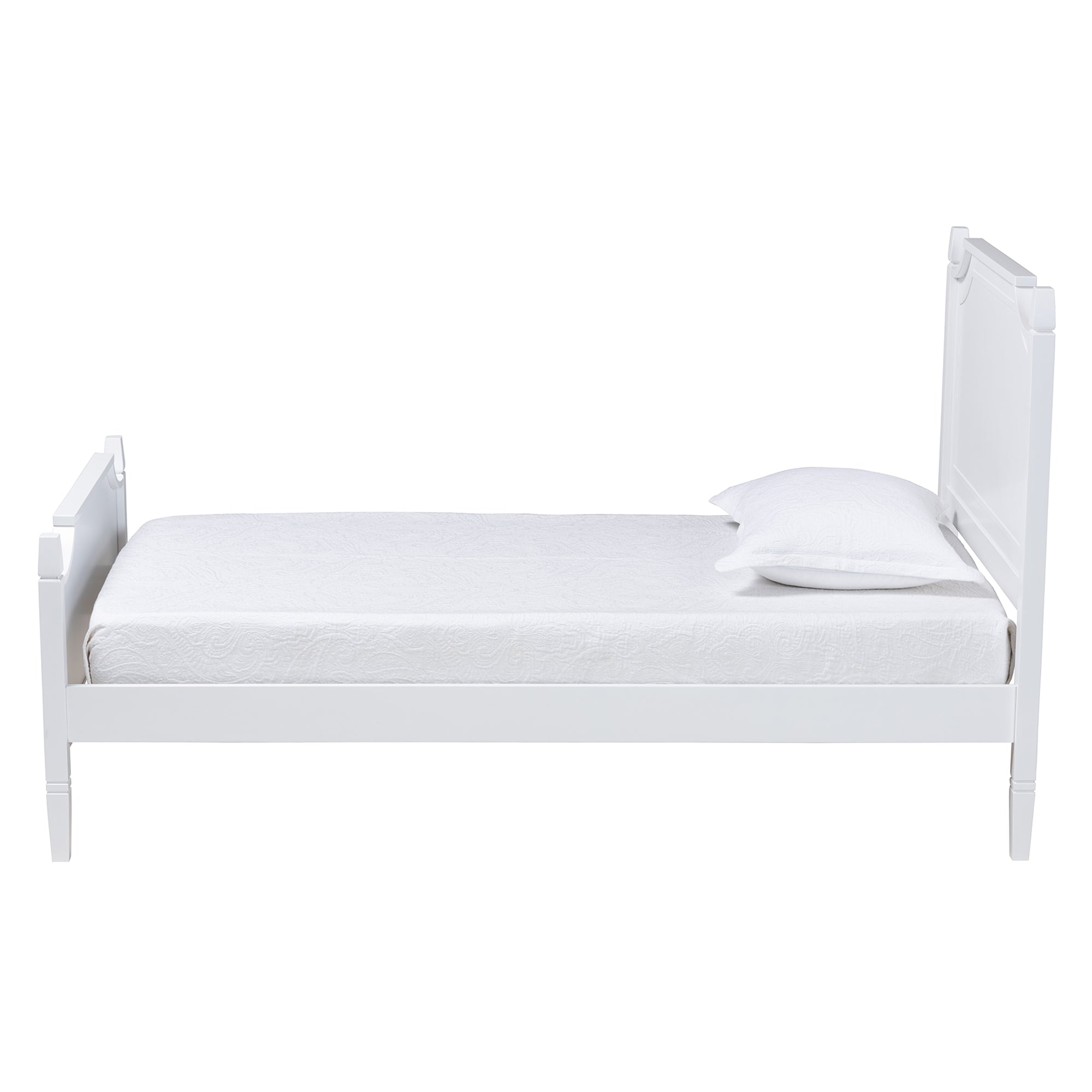Baxton Studio Mariana Classic and Traditional White Finished Wood Twin Size Platform Bed