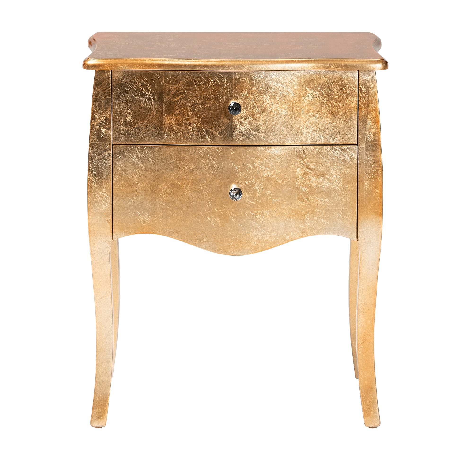 Baxton Studio Patrice Classic and Traditional Gold Finished Wood 2-Drawer End Table